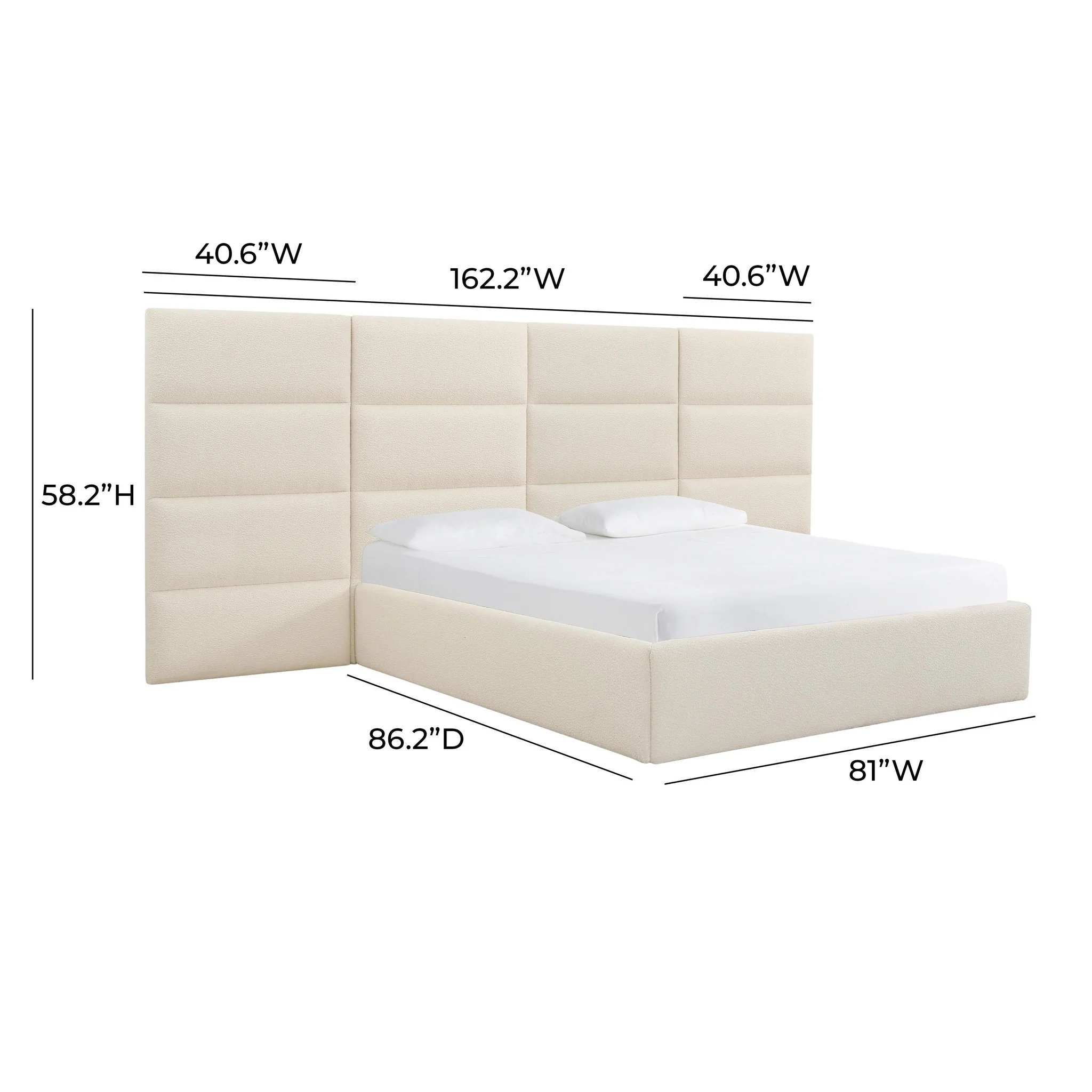 Eliana Cream Boucle King Bed - Image 7