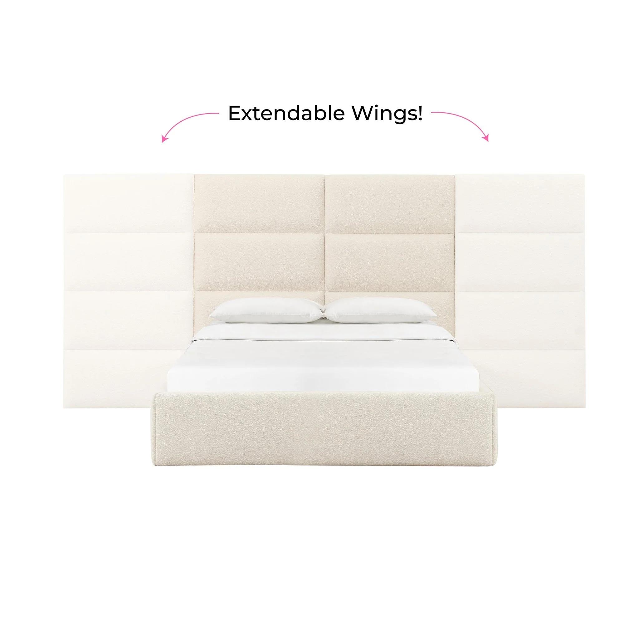 Eliana Cream Boucle Queen Wings (Set of 2) - Image 5