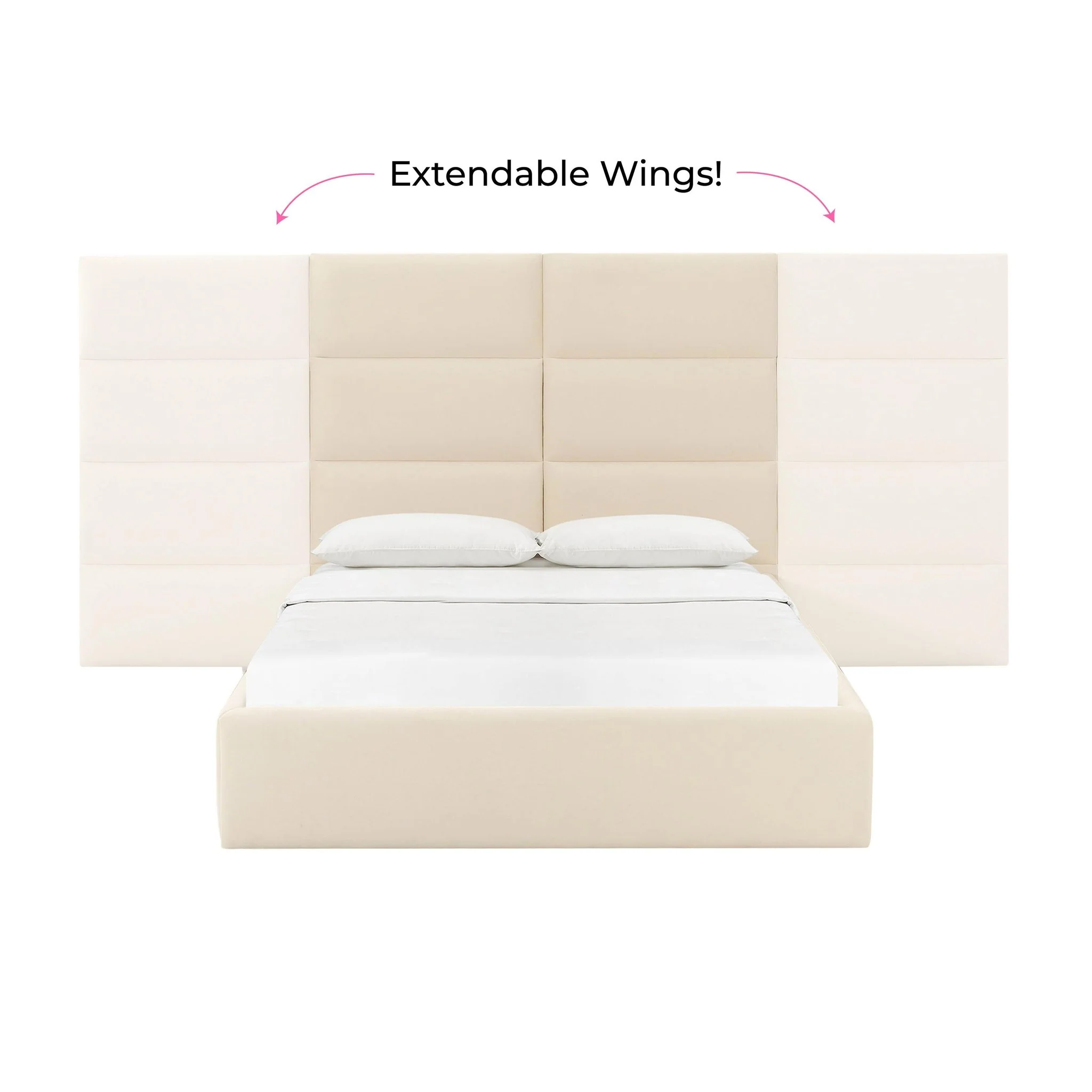 Eliana Cream Velvet Queen Wings (Set of 2) - Image 5