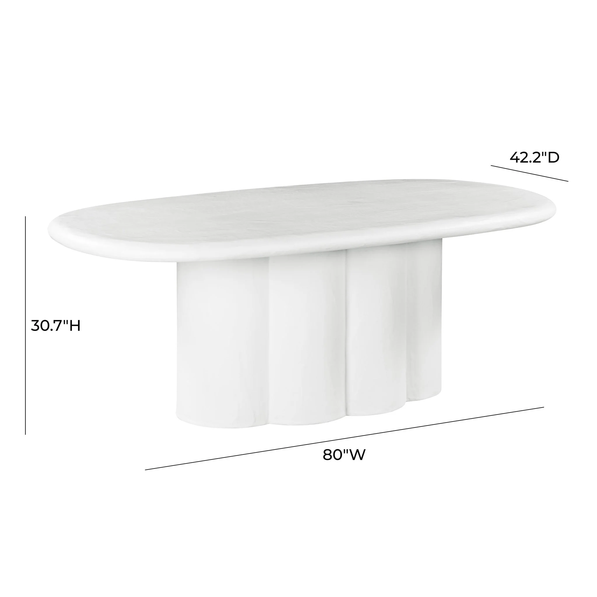 Elika White Faux Plaster Oval Dining Table - Image 7