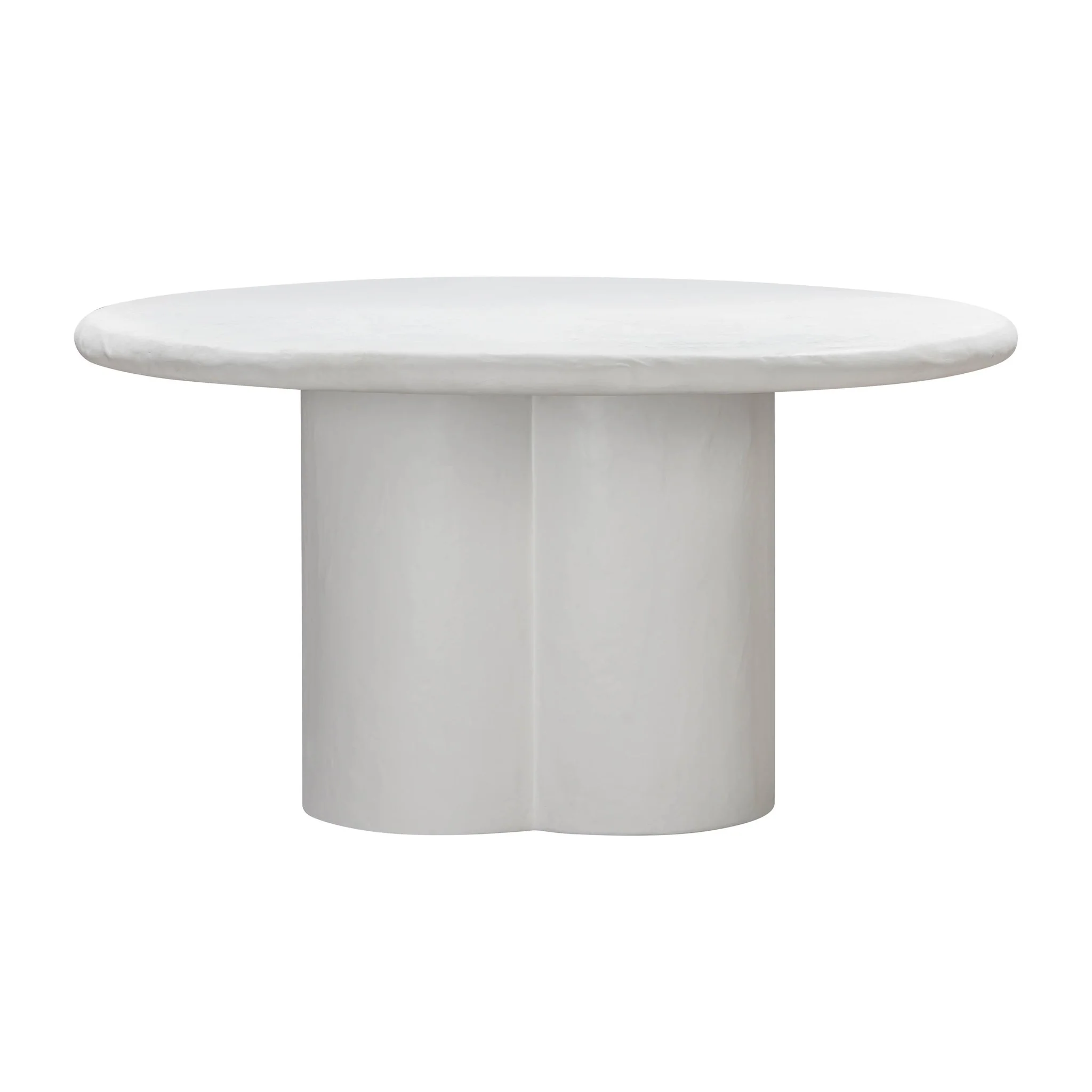 Elika White Faux Plaster Round Dining Table - Image 3