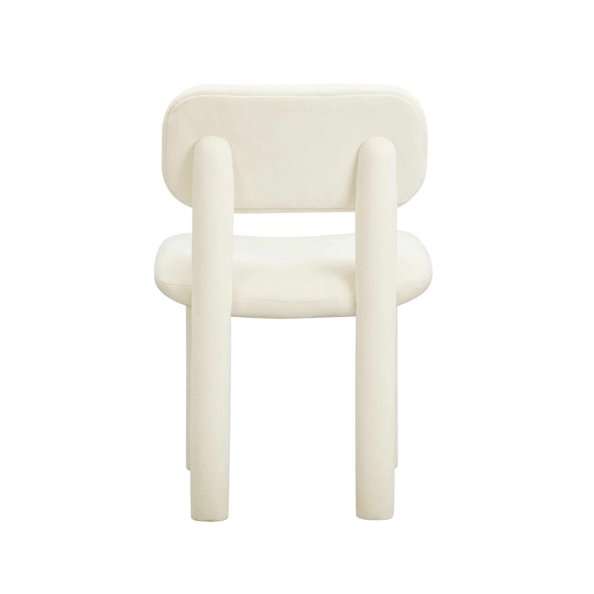 Elise Ivory White Performance Velvet Dining Chair - Image 4