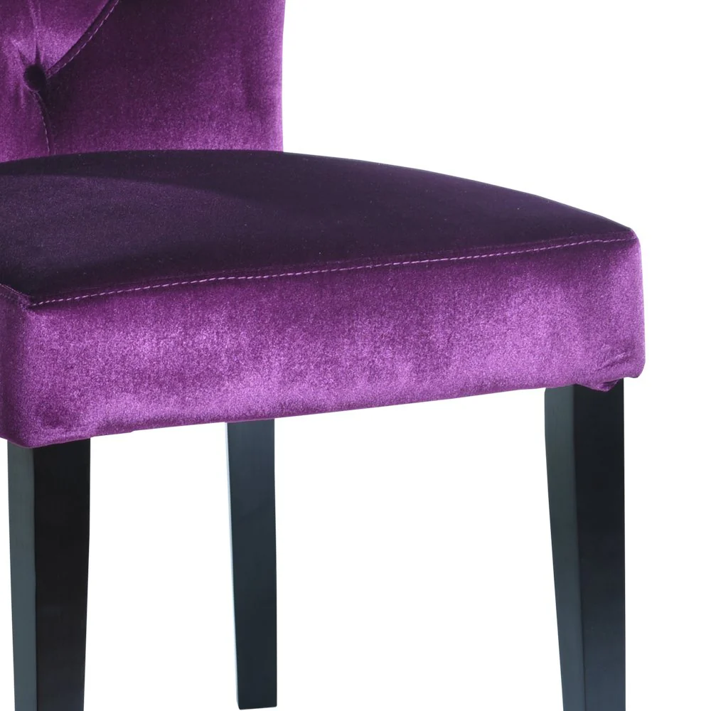 Elise Side Chair in Purple Velvet - Set of 2 - Image 6