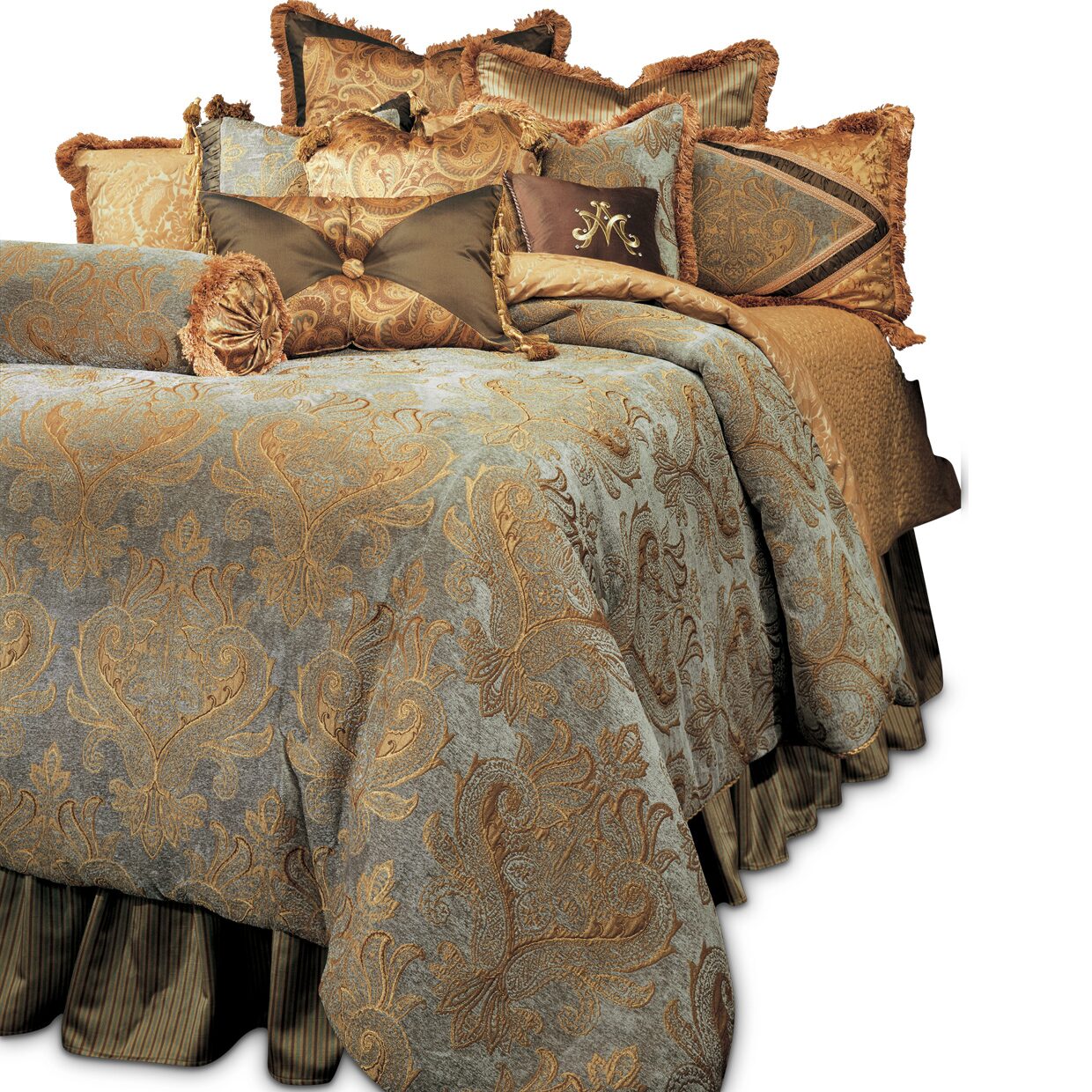 Elizabeth 12-Piece Queen Comforter Set - Aqua - Image 2