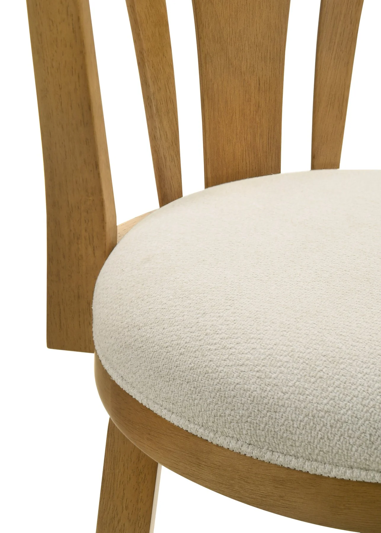 Elle 26 in. Amber Glow Counter Height Rubberwood Swivel Barstool with Ivory Fabric Seat - Image 7