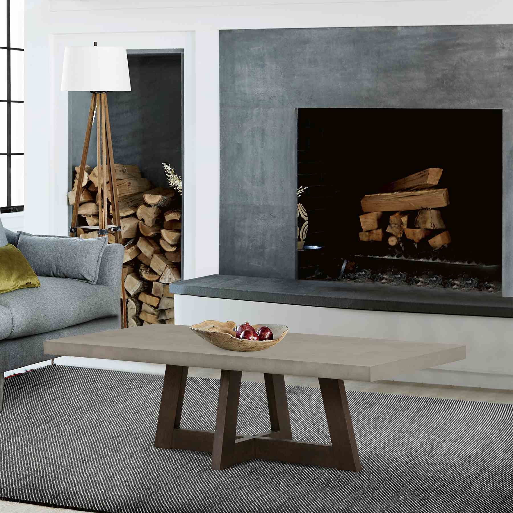 Elodie Gray Concrete and Dark Gray Oak Rectangle Coffee Table - Image 7
