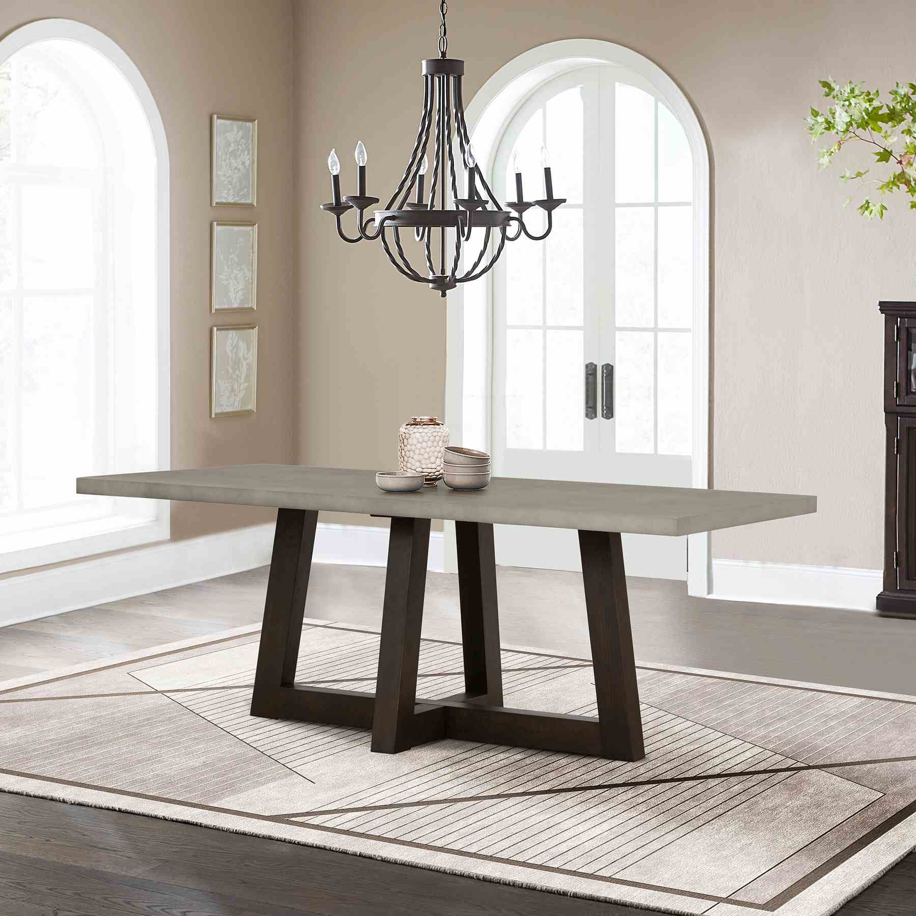 Elodie Gray Concrete and Dark Gray Oak Rectangle Dining Table - Image 7