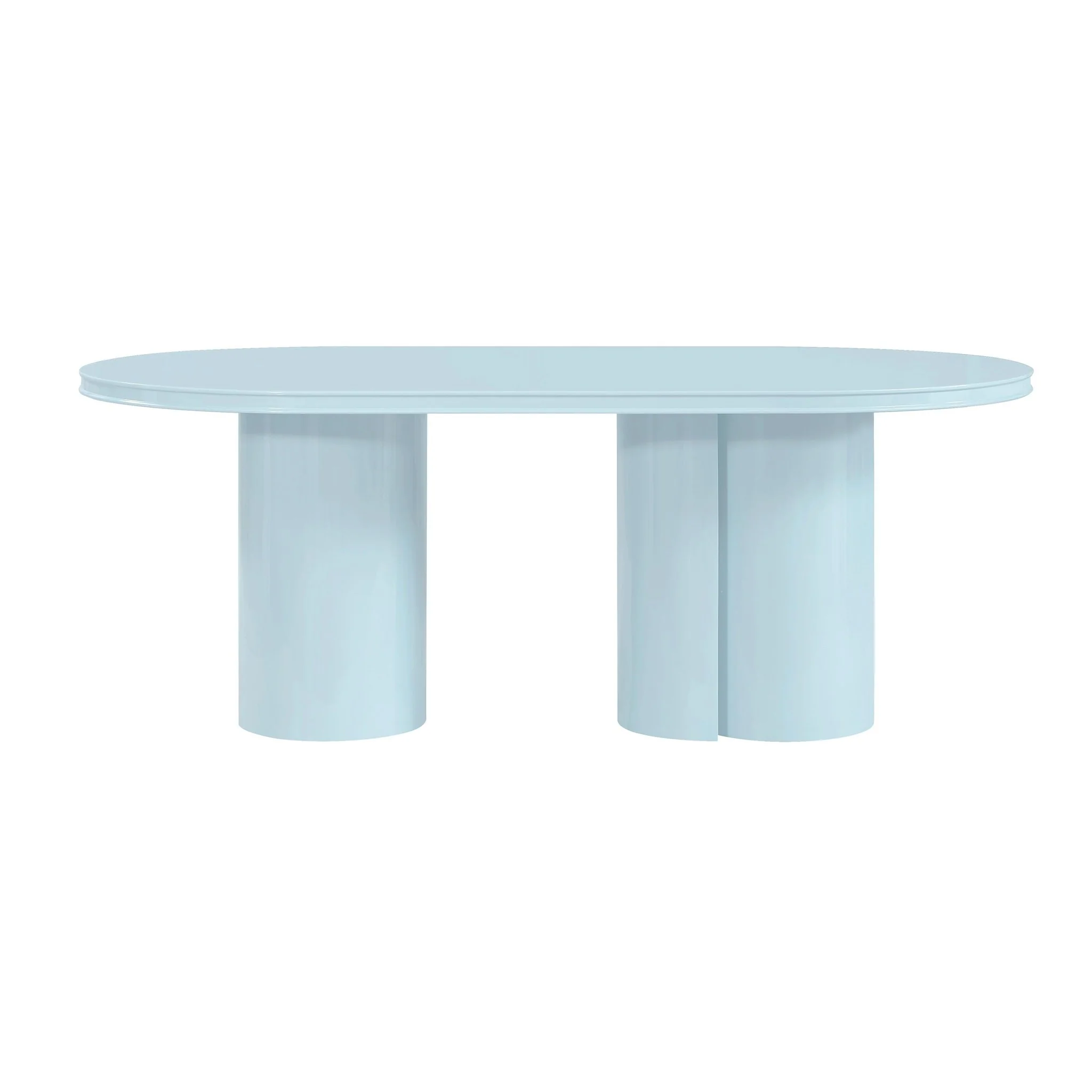 Elora Blue Lacquer Oval Dining Table - Image 3