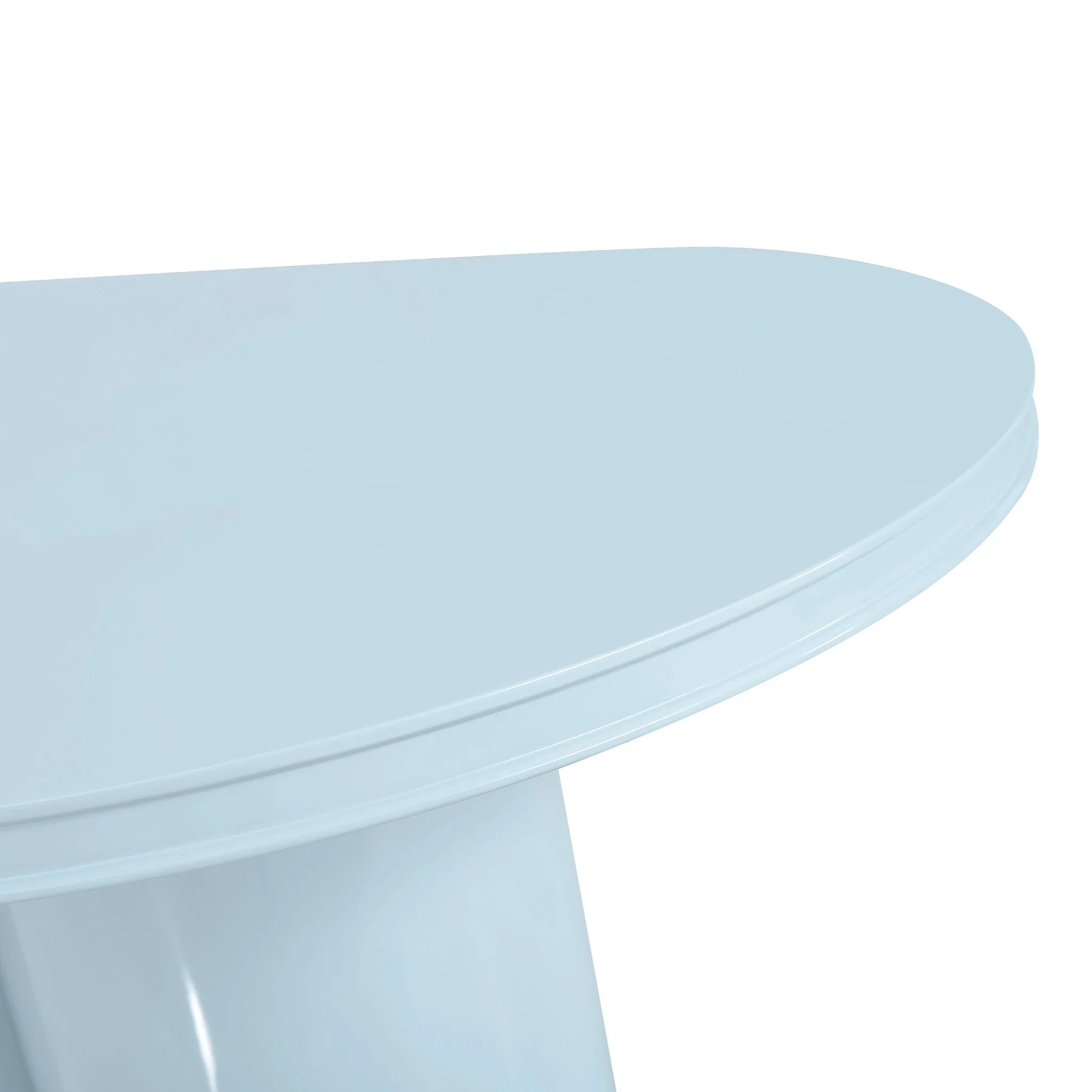 Elora Blue Lacquer Oval Dining Table - Image 6