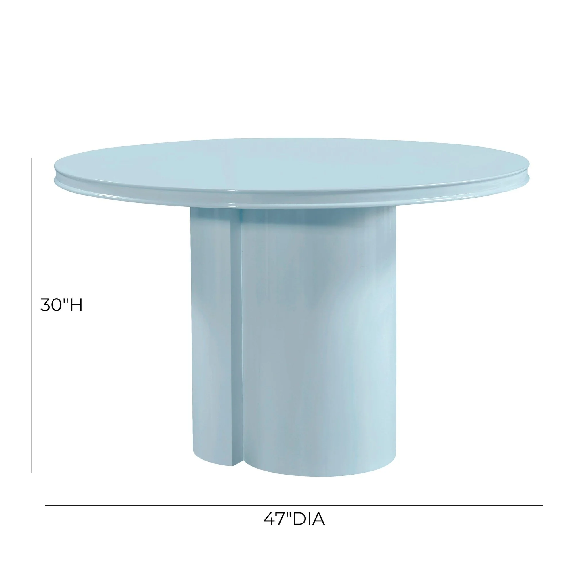 Elora Blue Lacquer Round Dining Table - Image 9