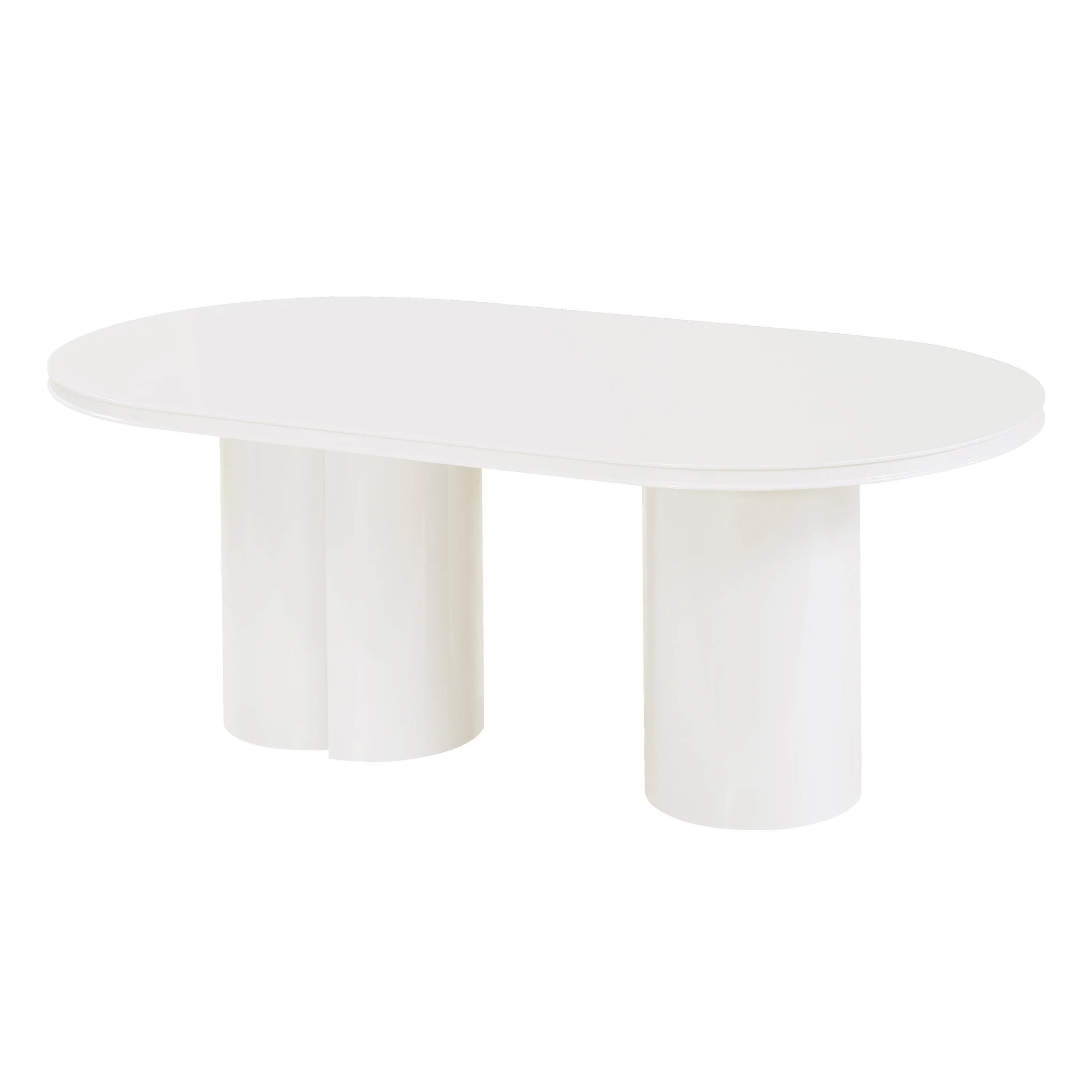 Elora White Lacquer Oval Dining Table - Image 3