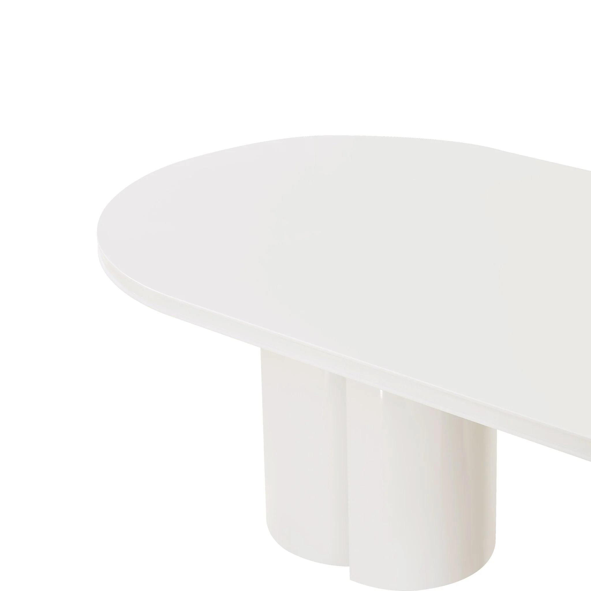 Elora White Lacquer Oval Dining Table - Image 6