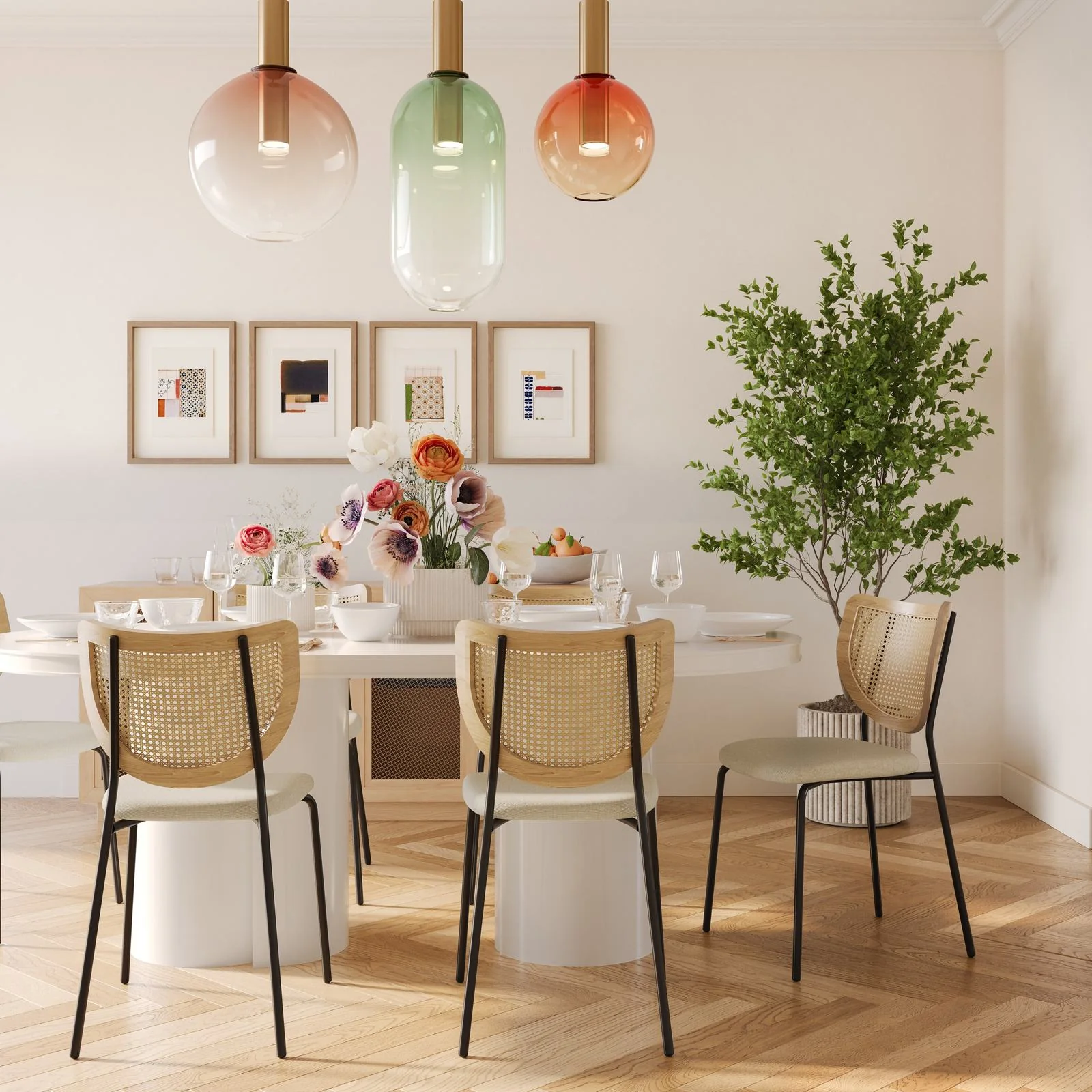 Elora White Lacquer Oval Dining Table - Image 9