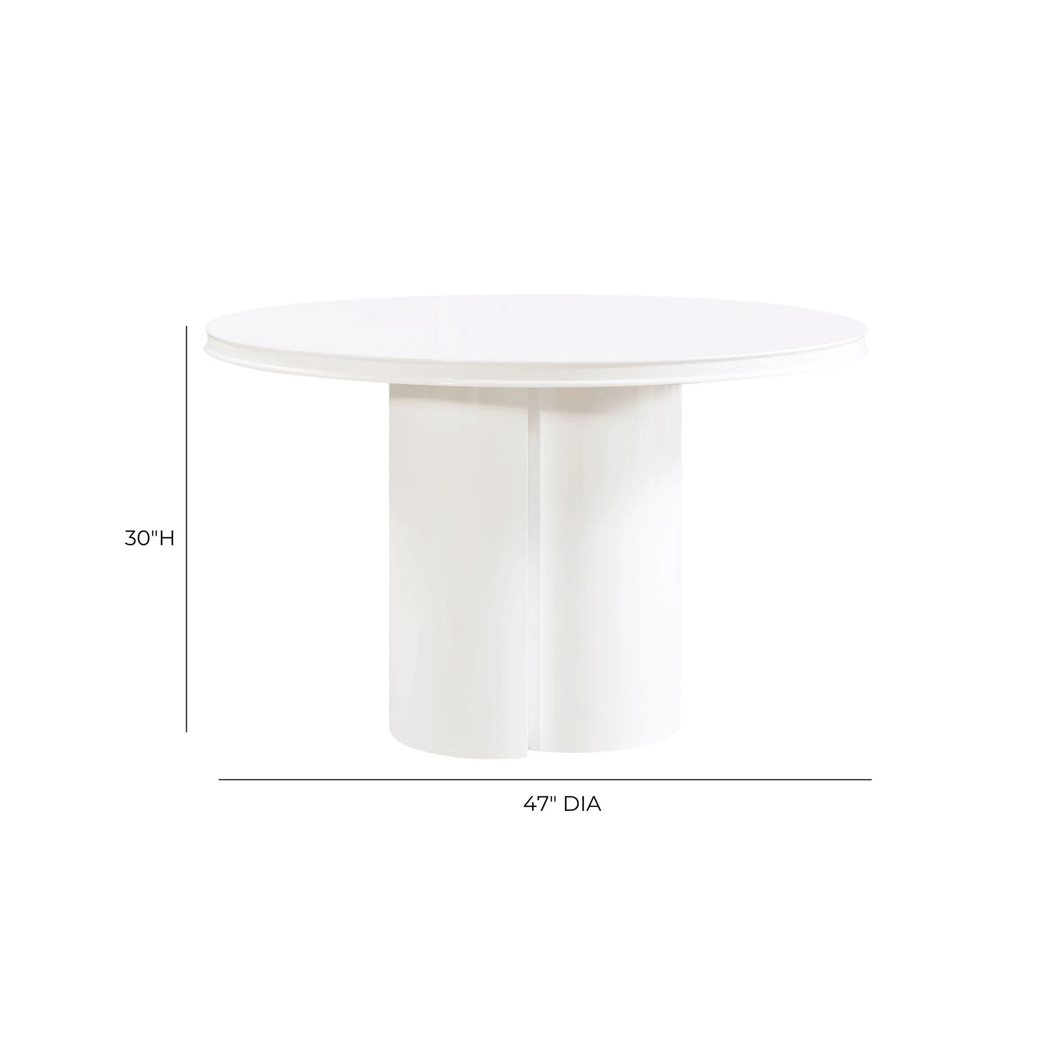 Elora White Lacquer Round Dining Table - Image 7