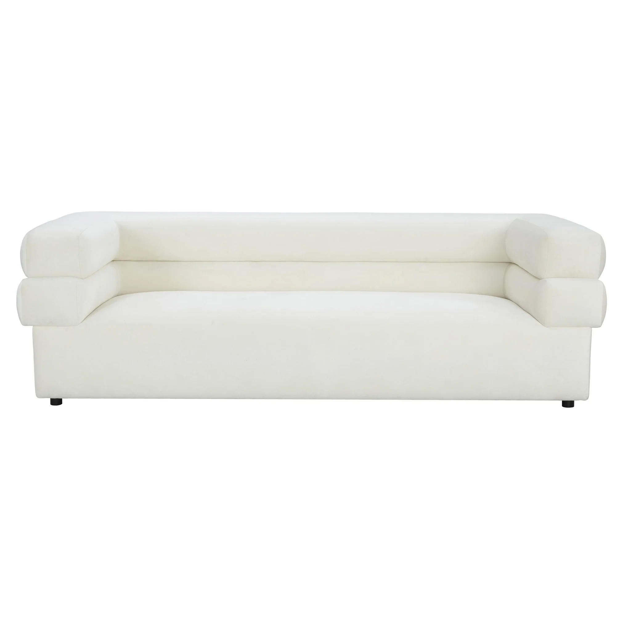Elsa Cream Velvet Sofa - Image 3
