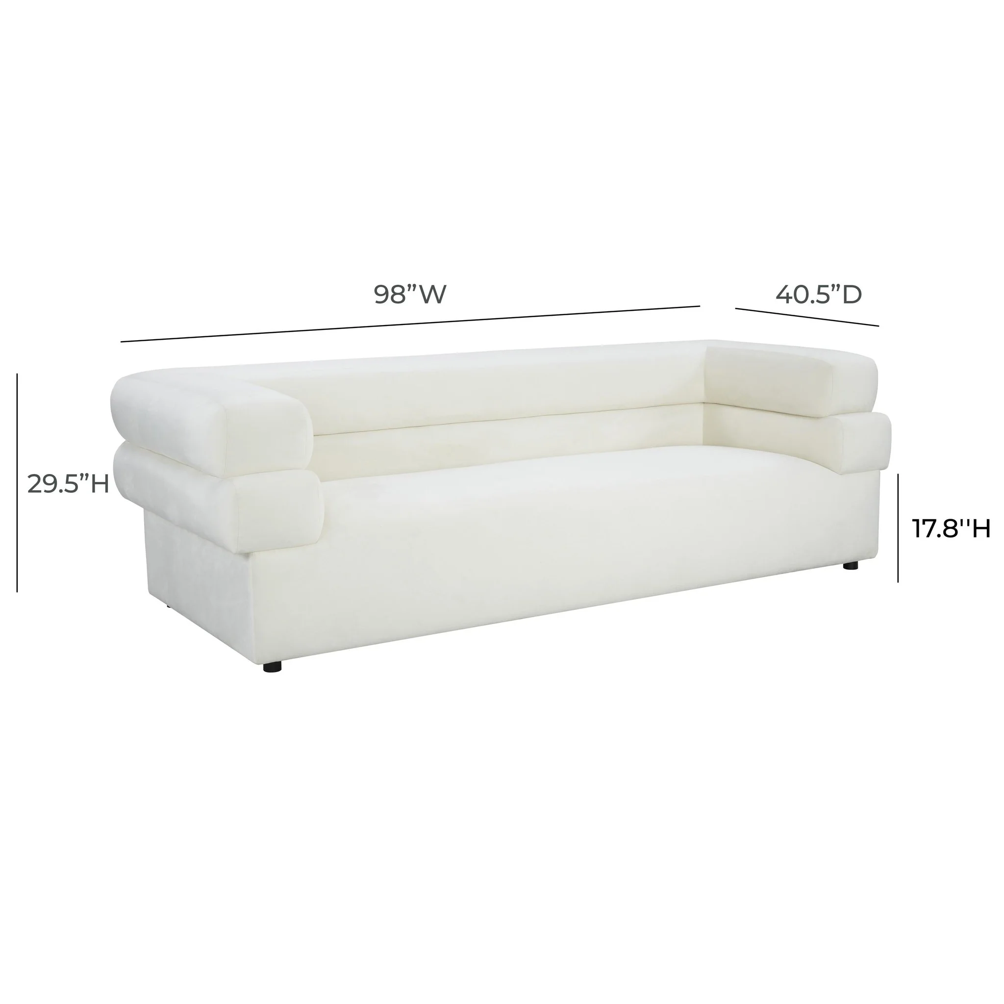 Elsa Cream Velvet Sofa - Image 7
