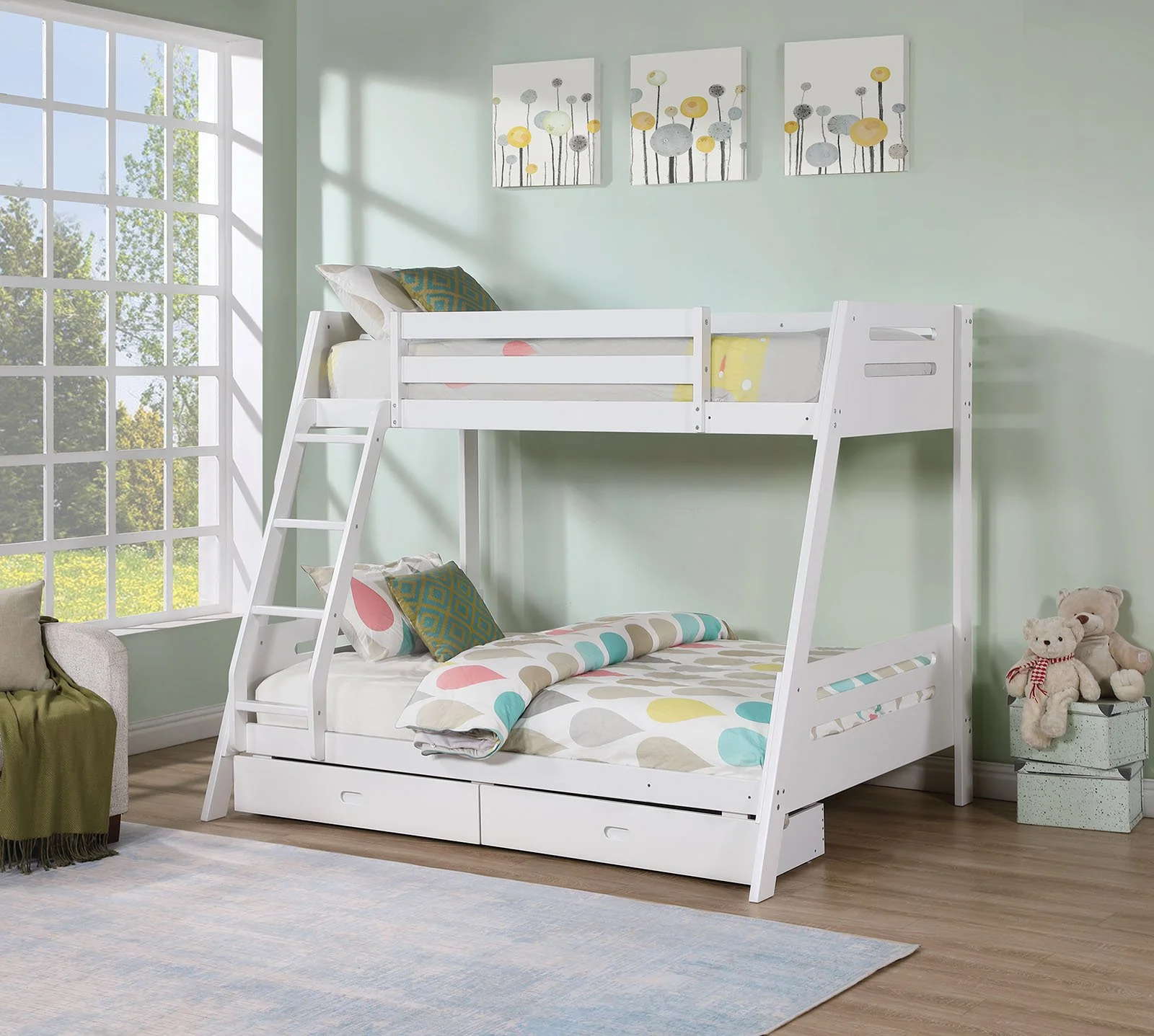 Emilee Twin/Full Bunk Bed, White - Image 4