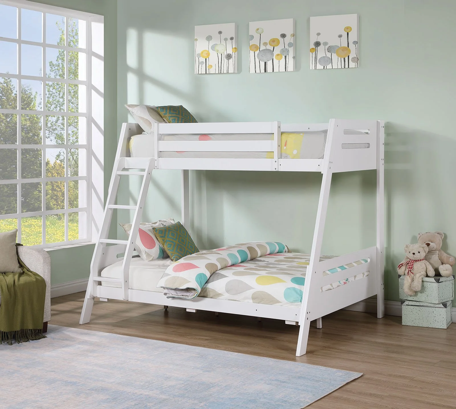 Emilee Twin/Full Bunk Bed, White - Image 5