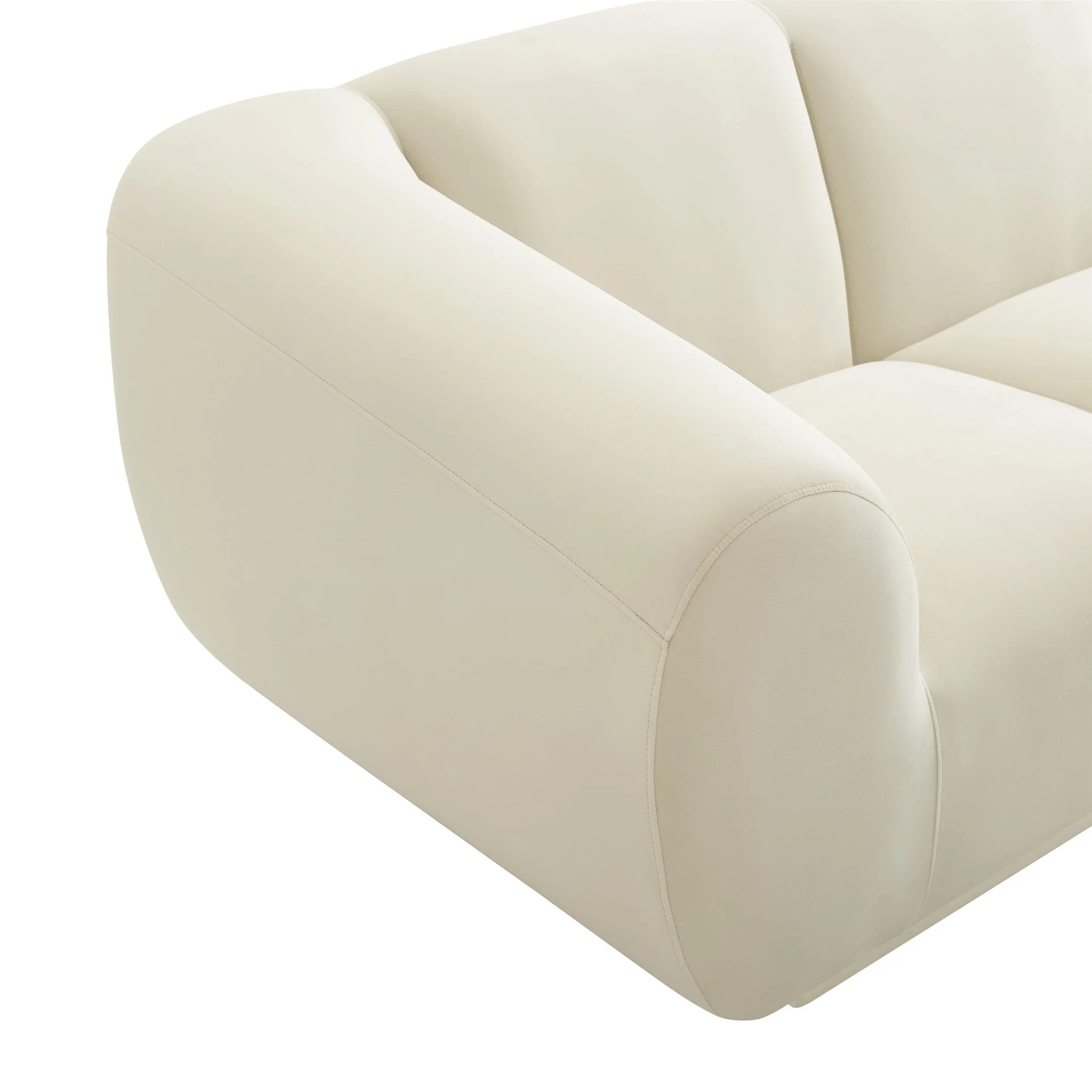 Emmet Cream Velvet Sofa - Image 5