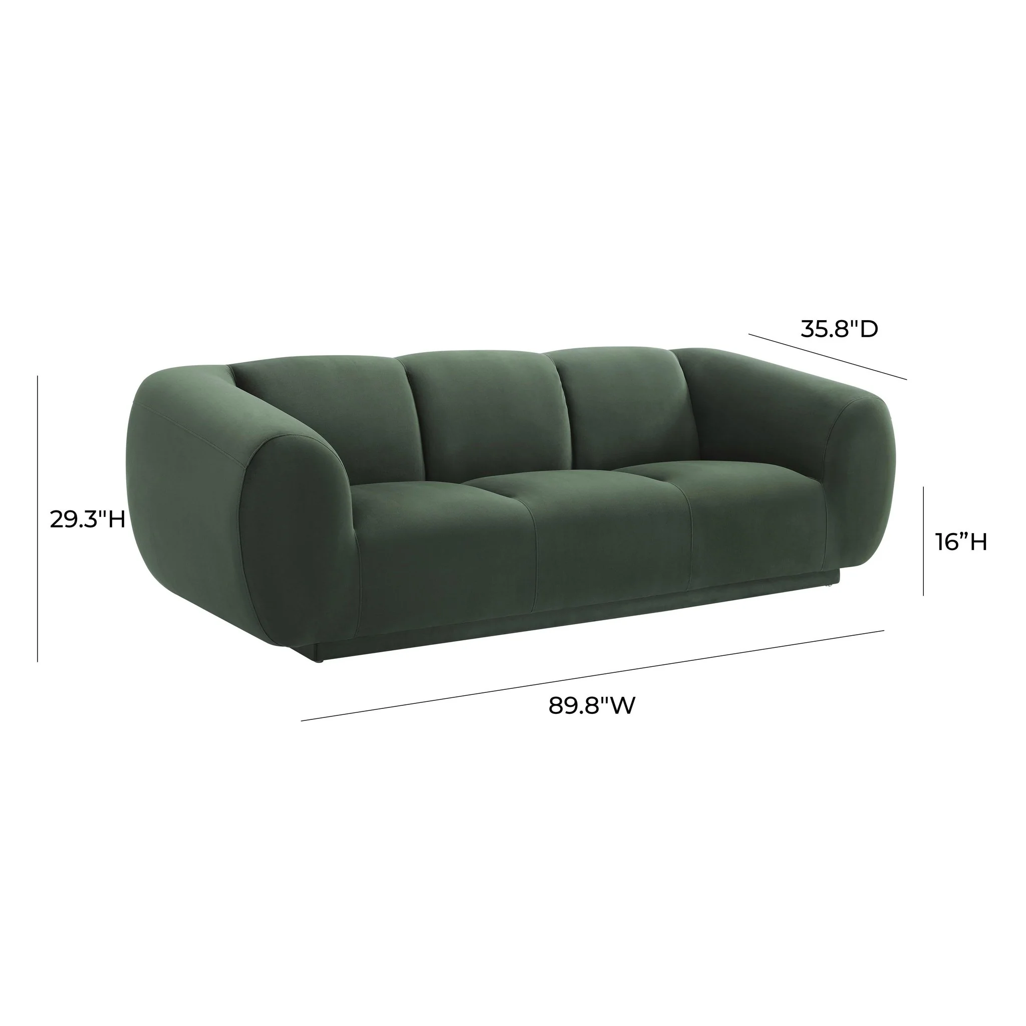 Emmet Forest Green Velvet Sofa - Image 6