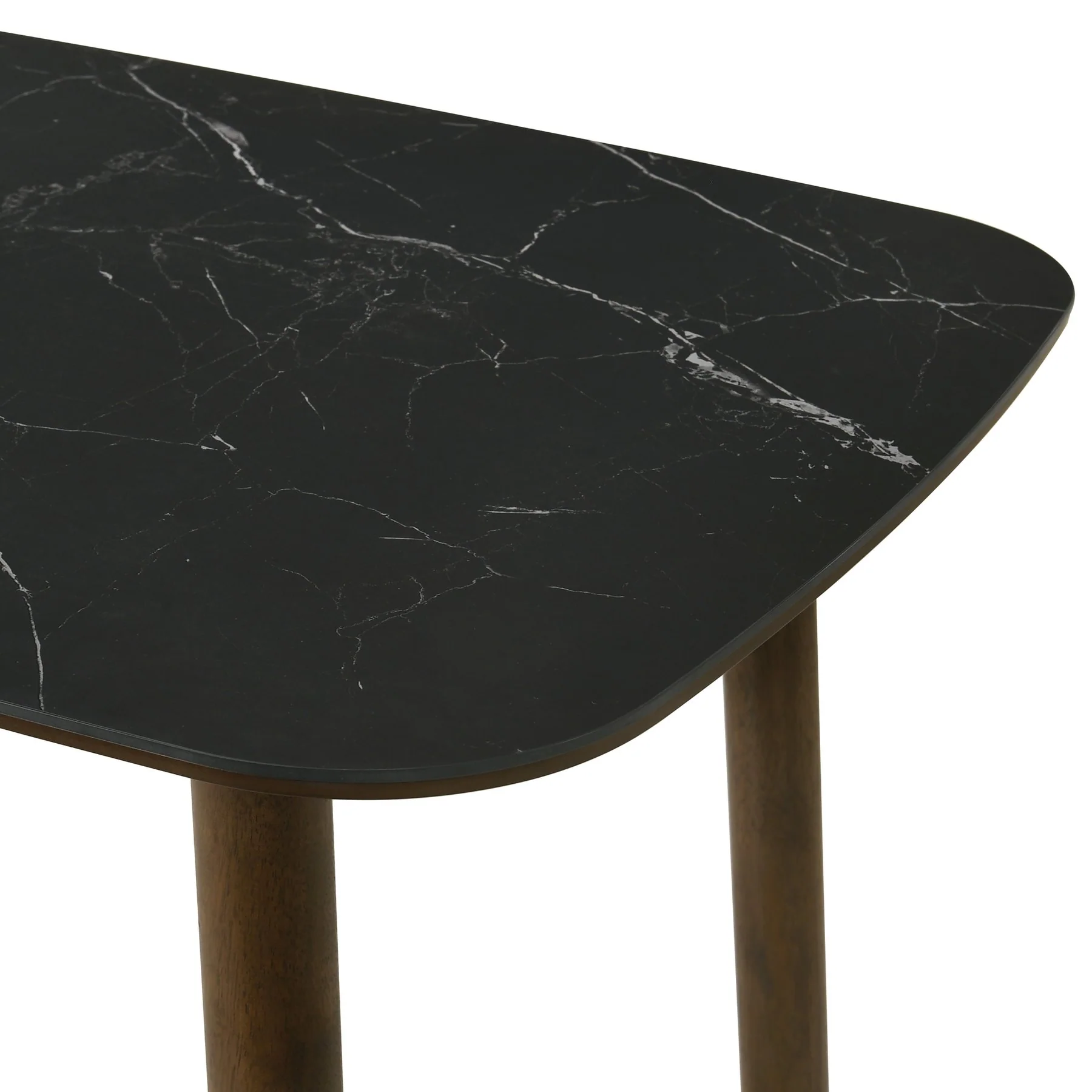 Emorie Mid-Century Modern 7-Piece Wood Dining Set in Walnut Finish with Sintered Stone Top - Image 6