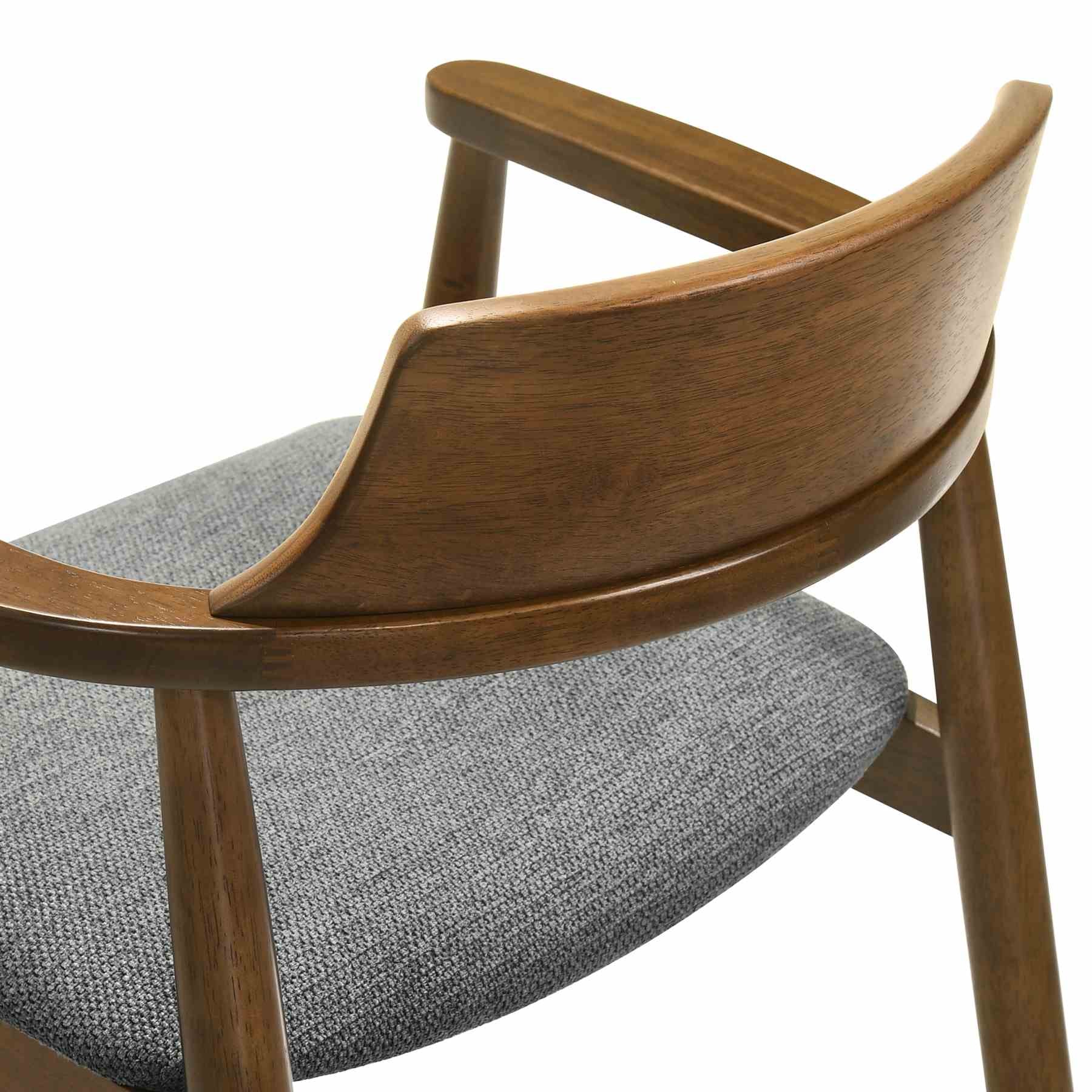 Emorie Mid-Century Modern 7-Piece Wood Dining Set in Walnut Finish with Sintered Stone Top - Image 8