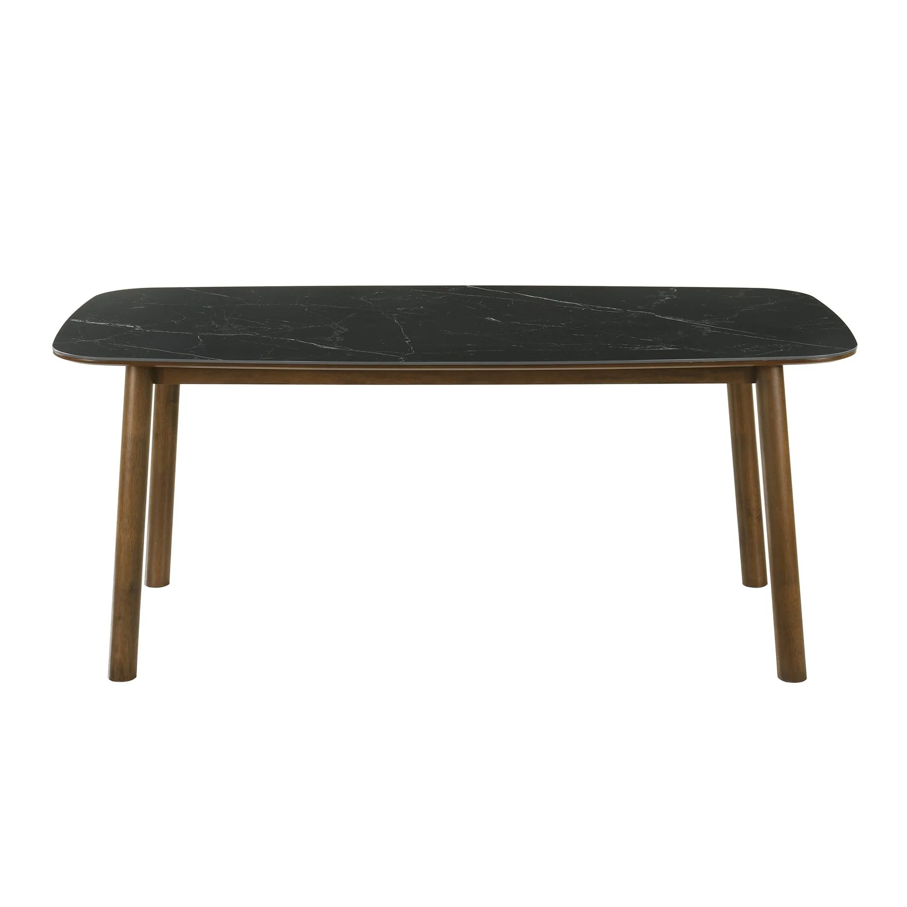 Emorie Mid-Century Modern 71 in. Rectangle Wood Dining Table in Walnut Finish with Sintered Stone Top  - Image 2
