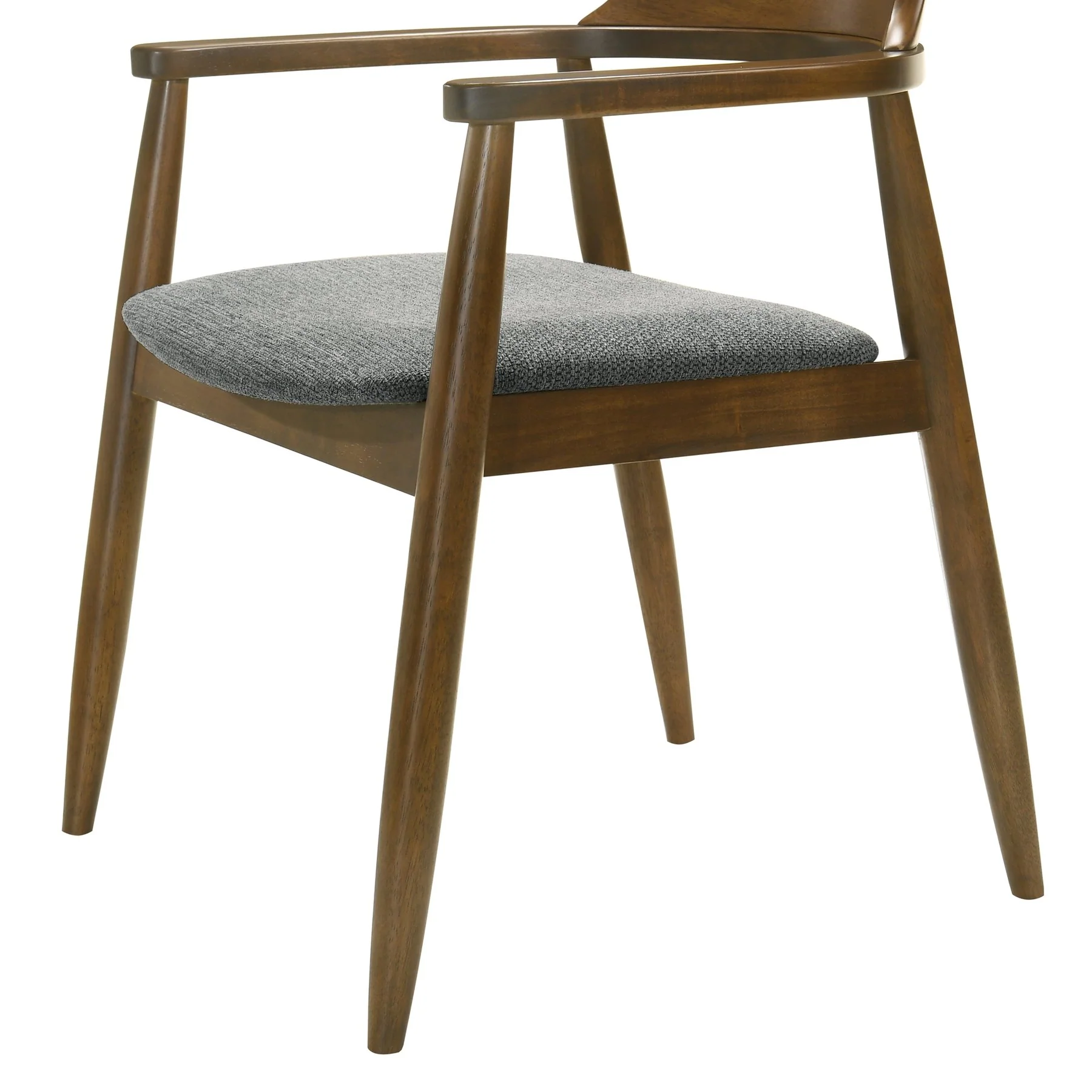 Emorie Mid-Century Modern Charcoal Upholstered Solid Wood Dining Chair in Walnut Finish  - Image 6