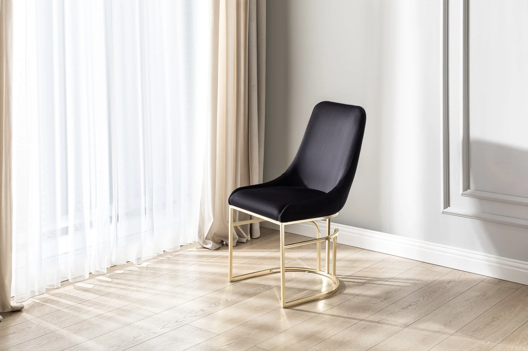 Emrald Gold Legs Black - 2 Chairs Per Box - Image 3