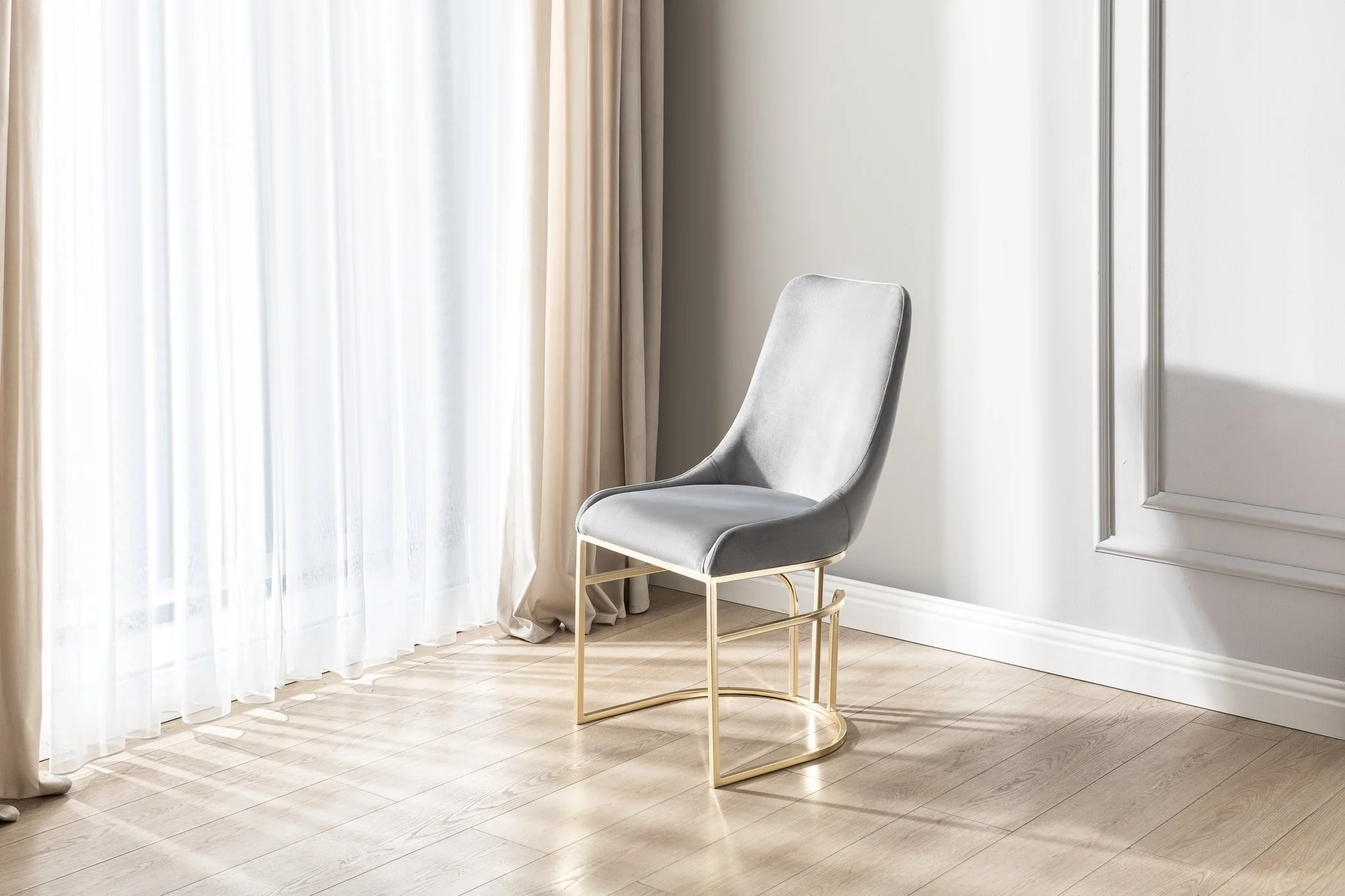 Emrald Gold Legs Gray - 2 Chairs Per Box - Image 3