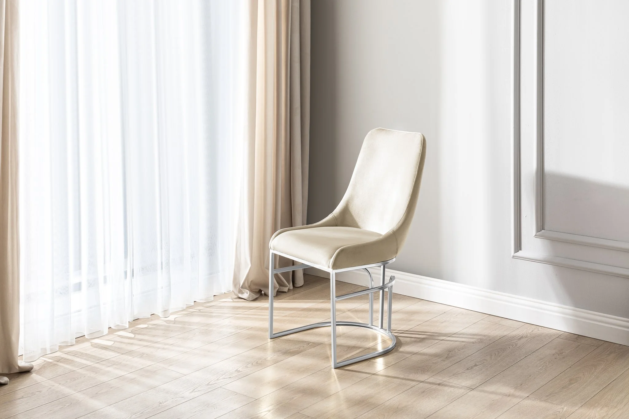 Emrald Steel Legs Beige - 2 Chairs Per Box - Image 8