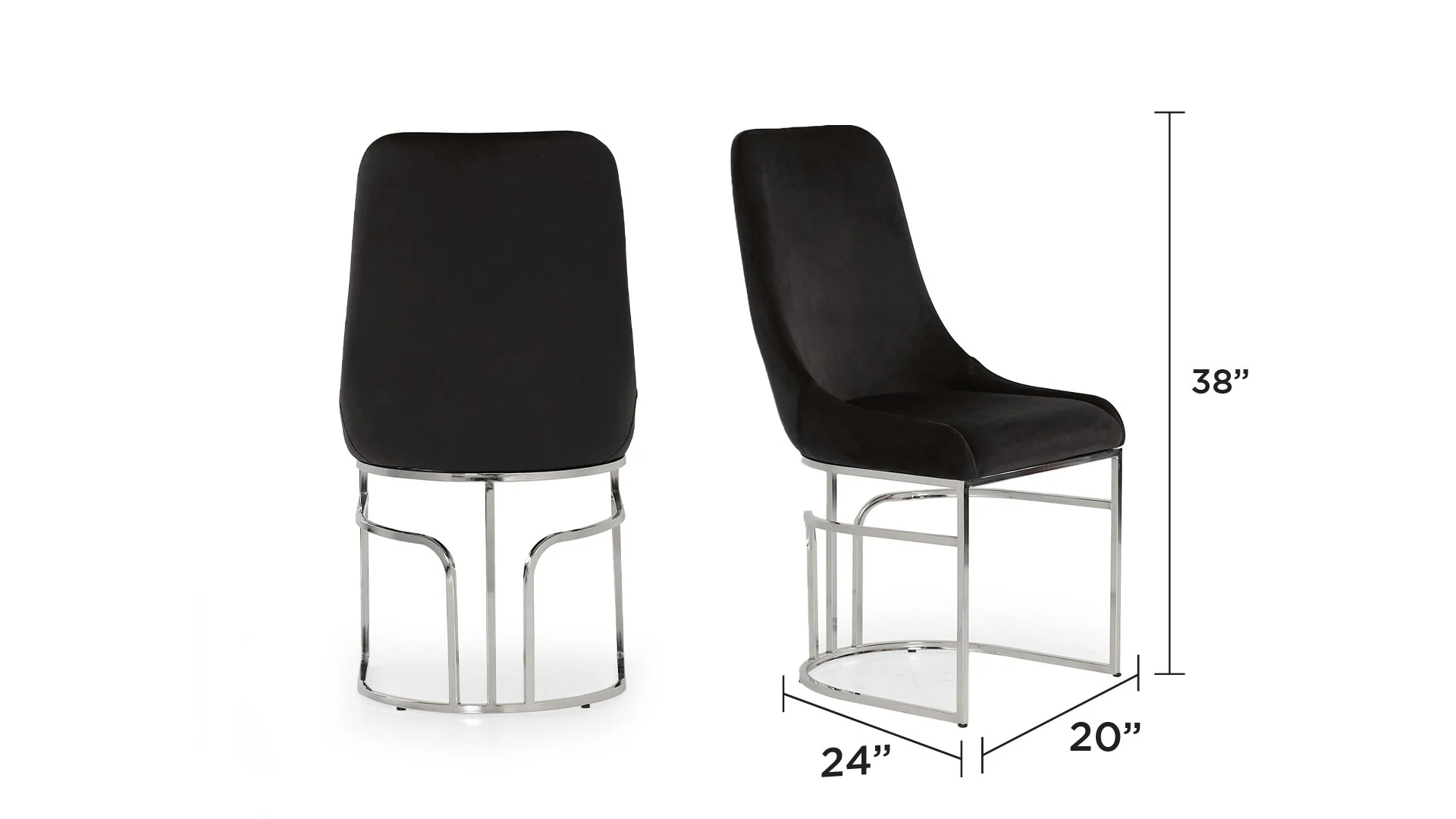Emrald Steel Legs Black - 2 Chairs Per Box - Image 2