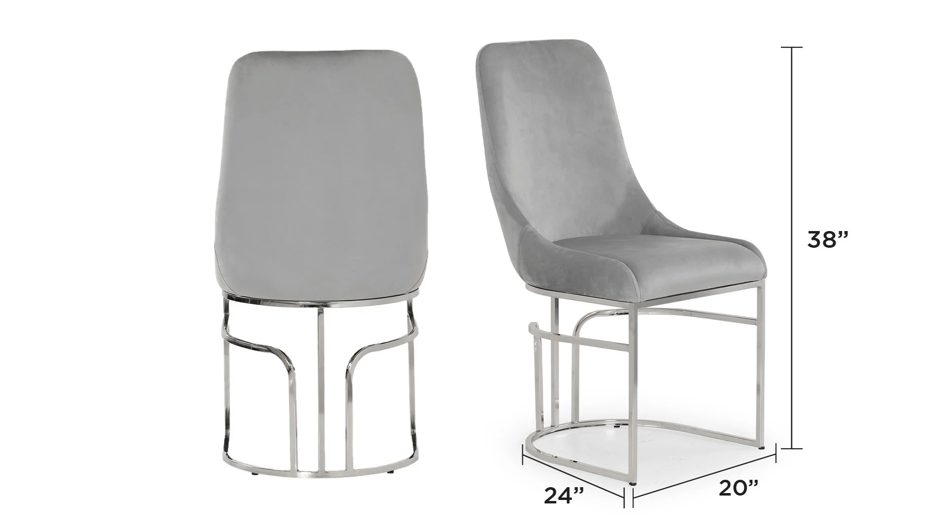 Emrald Steel Legs Gray - 2 Chairs Per Box - Image 2