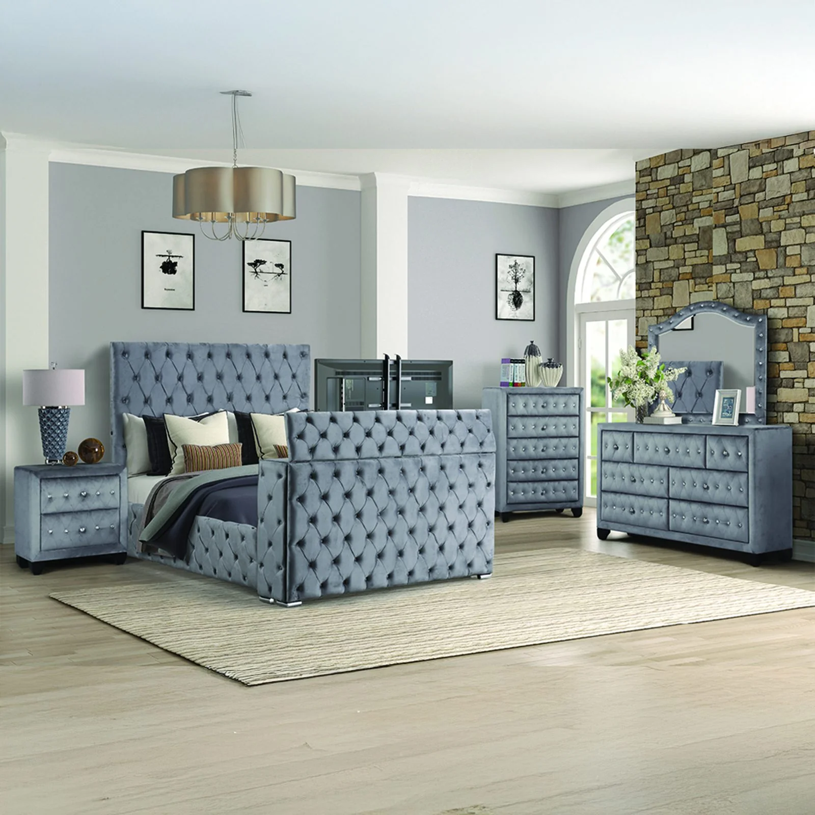 Encore King 5PC Bedroom Set Gray - Image 21