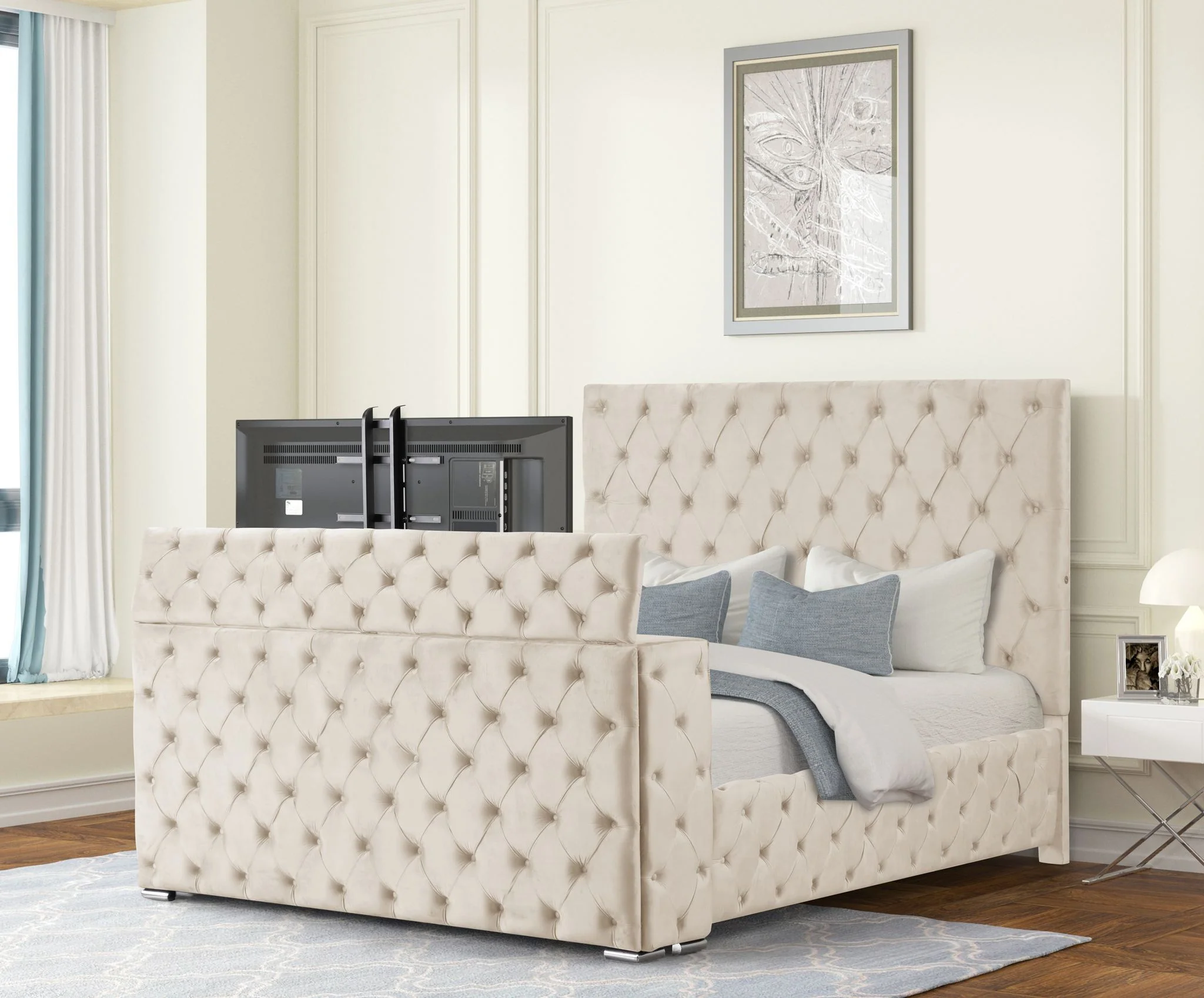 Encore King 5PC Vanity Bedroom Set Beige - Image 7
