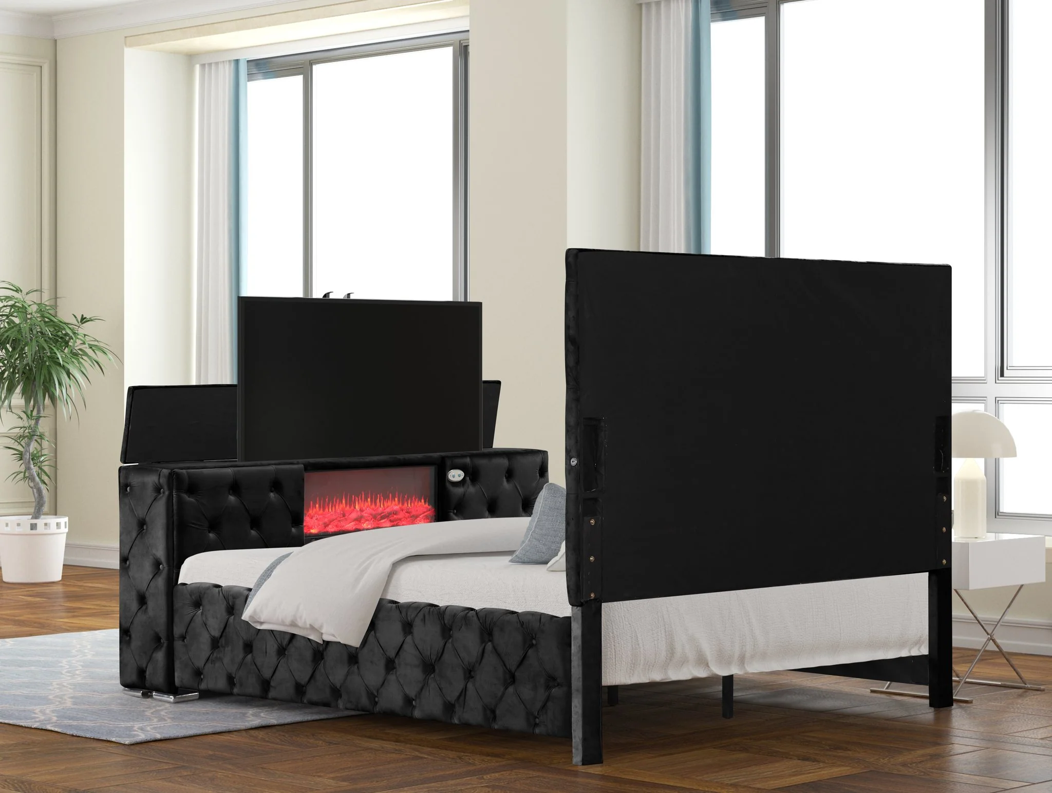 Encore King 5PC Vanity Bedroom Set Black - Image 4