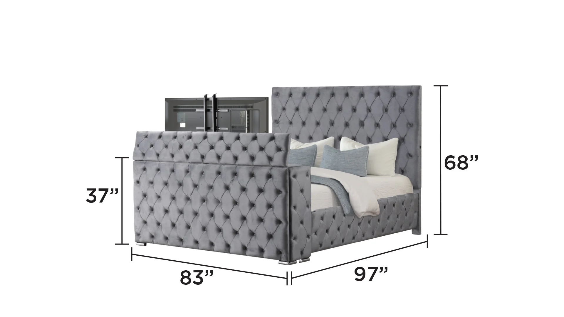 Encore King 5PC Vanity Bedroom Set Gray - Image 3