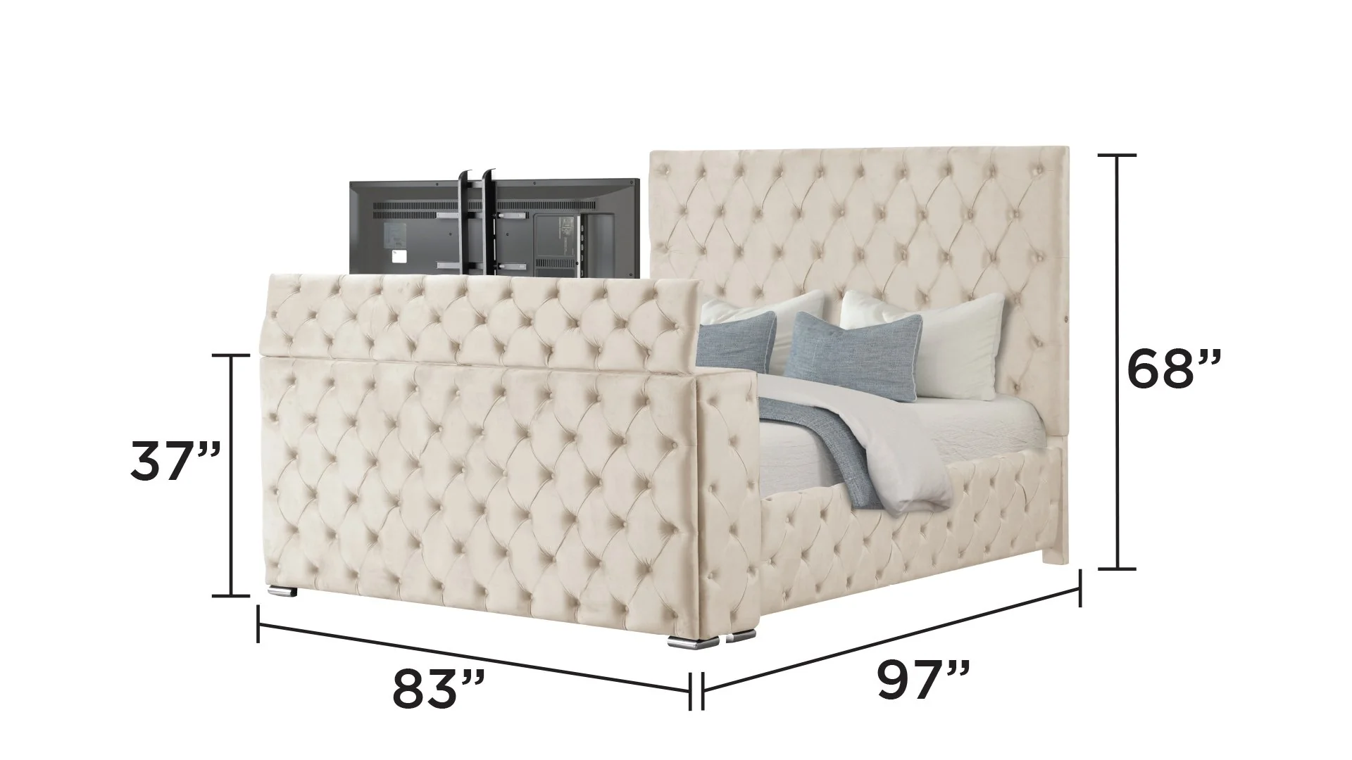 Encore King Bed Beige - Image 7