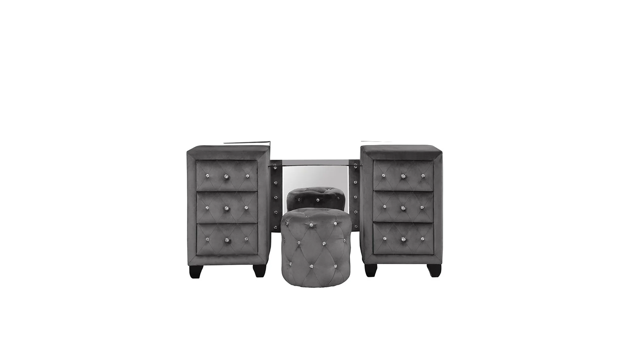 Encore Queen 5PC Vanity Bedroom Set Gray - Image 11