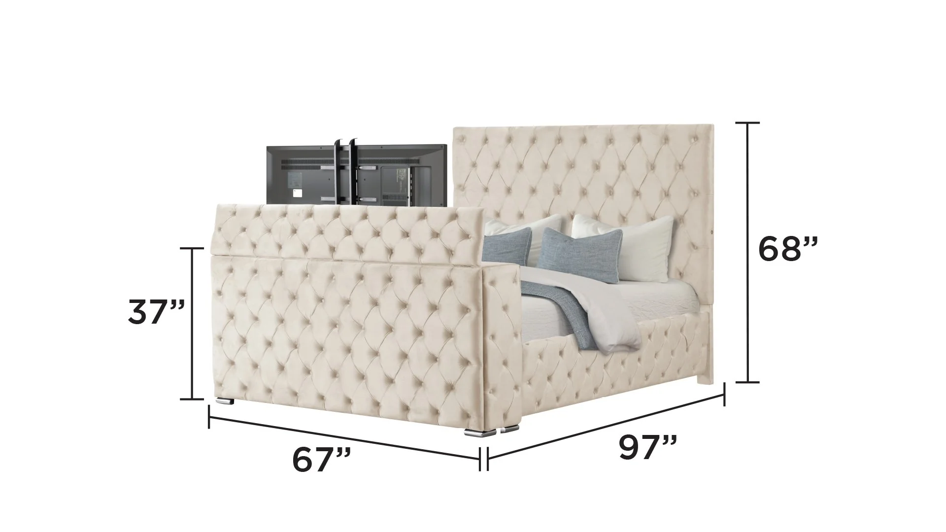 Encore Queen Bed Beige - Image 6