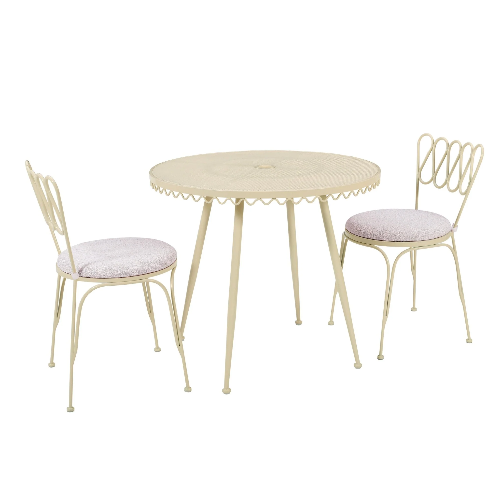 Erica Cream Wrought Iron Outdoor Cafe Table - Image 6