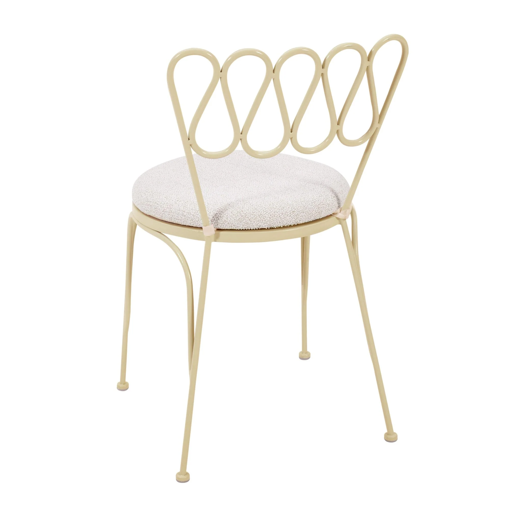 Erica Cream Wrought Iron Outdoor Chair - Image 5