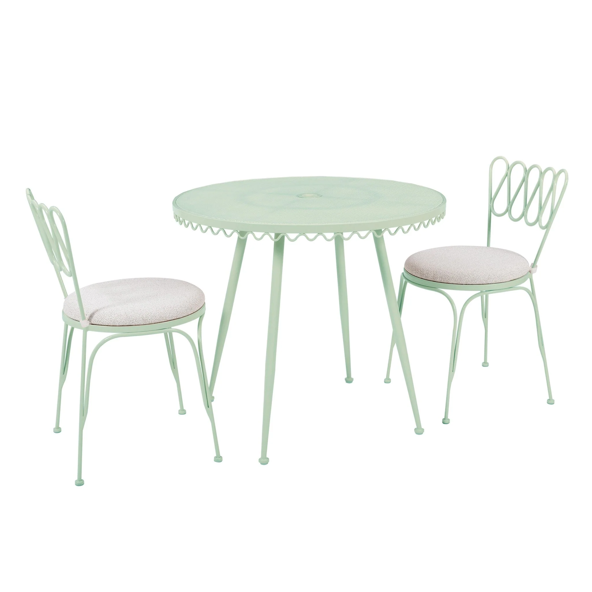 Erica Mint Green Wrought Iron Outdoor Cafe Table - Image 6