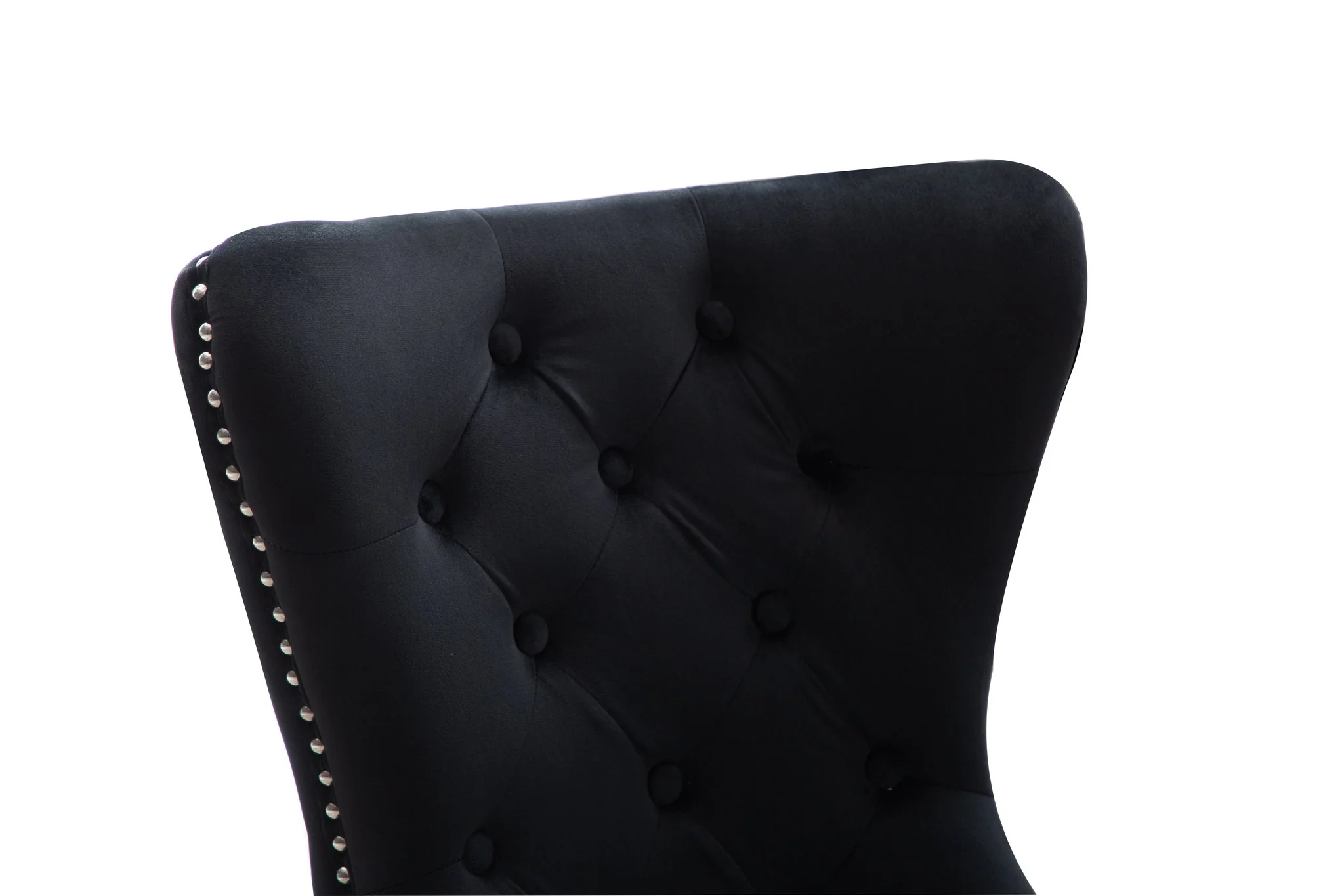 Erica Stainless Steel Legs Chair Finish with Velvet Fabric in Black - Image 7