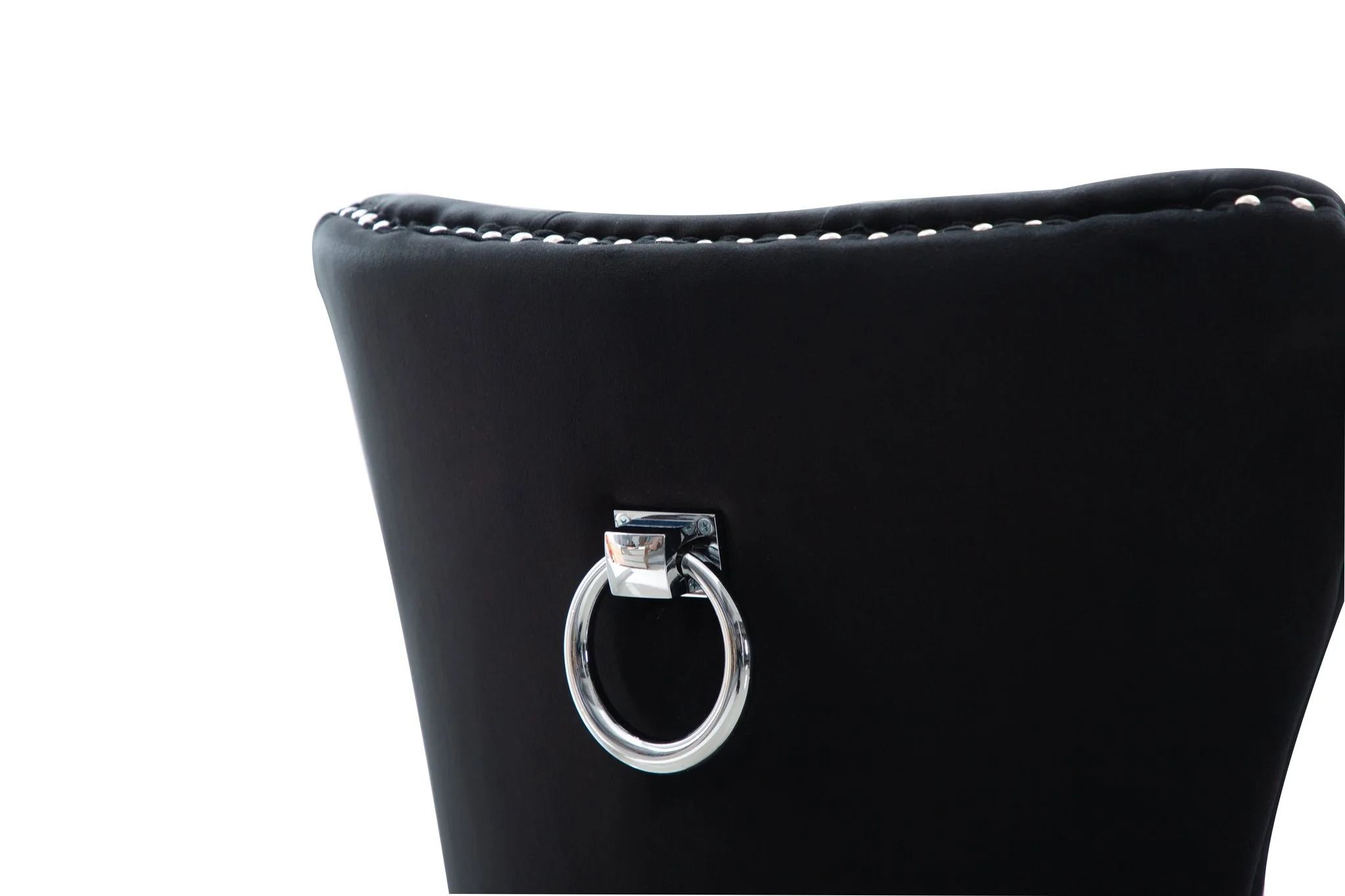 Erica Stainless Steel Legs Chair Finish with Velvet Fabric in Black - Image 8