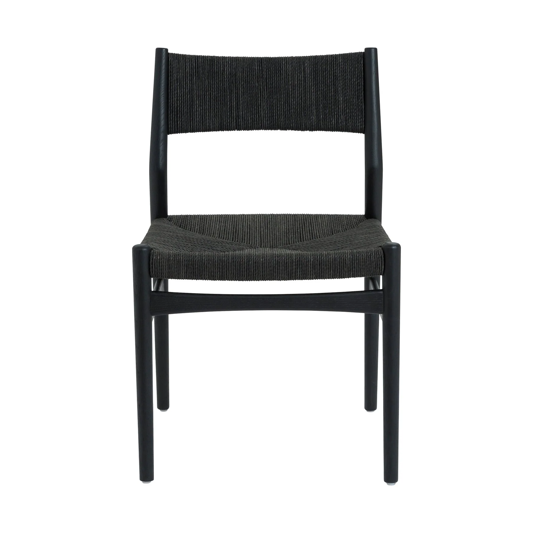 Erie Black Woven Paper Cord and Wood Dining Chairs - Set of 2 - Image 3