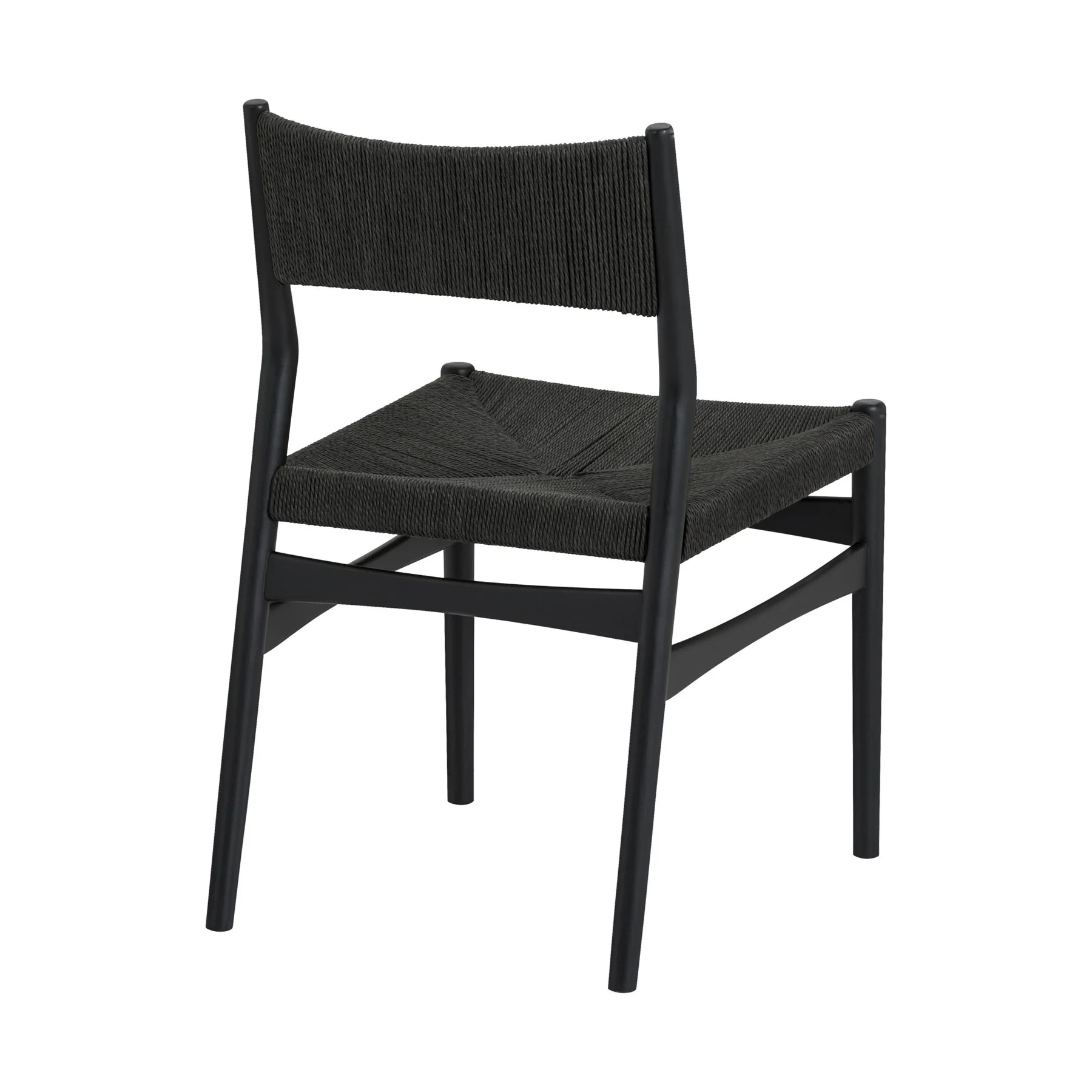 Erie Black Woven Paper Cord and Wood Dining Chairs - Set of 2 - Image 5