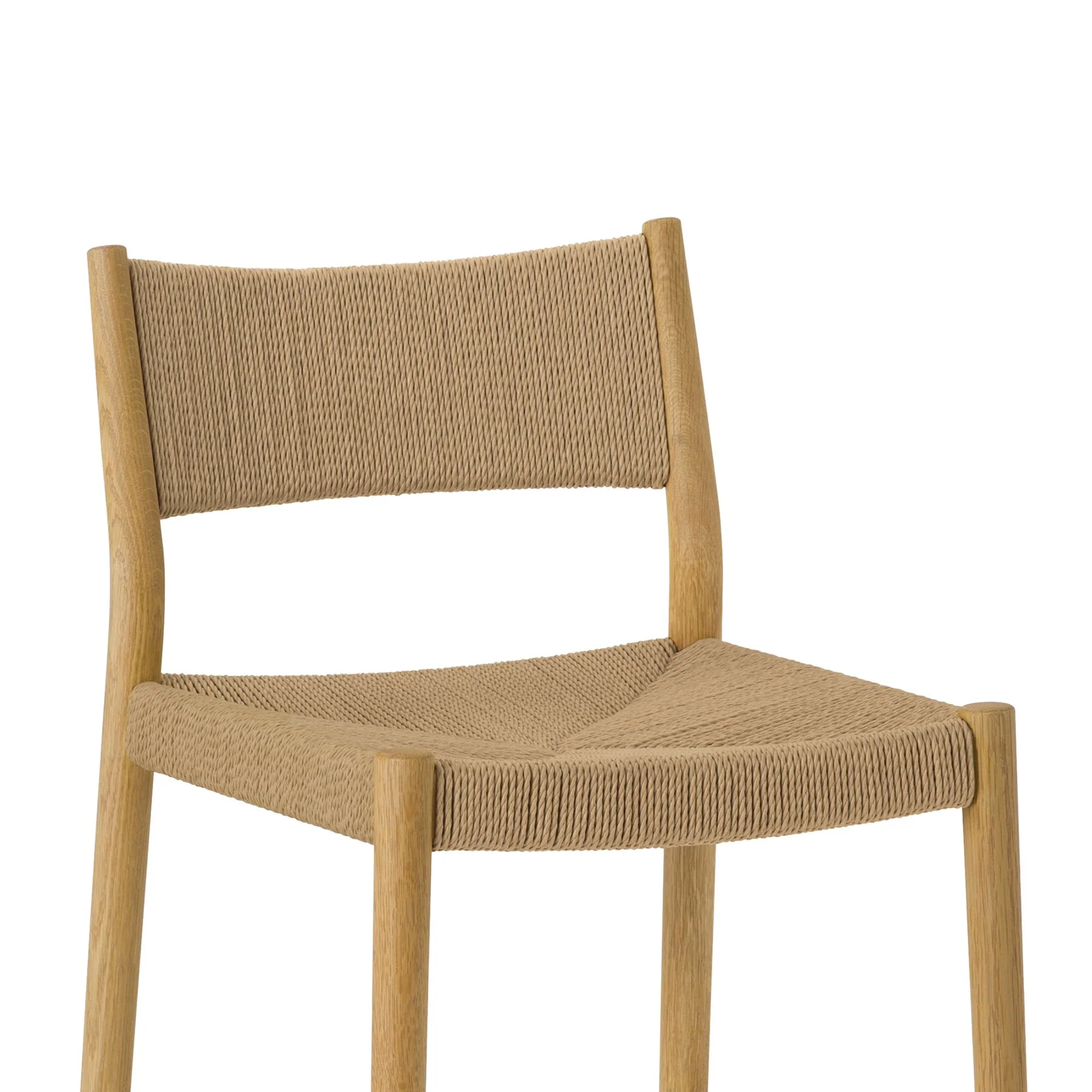 Erie Woven Paper Cord and Oak Wood Counter Stool - Image 5