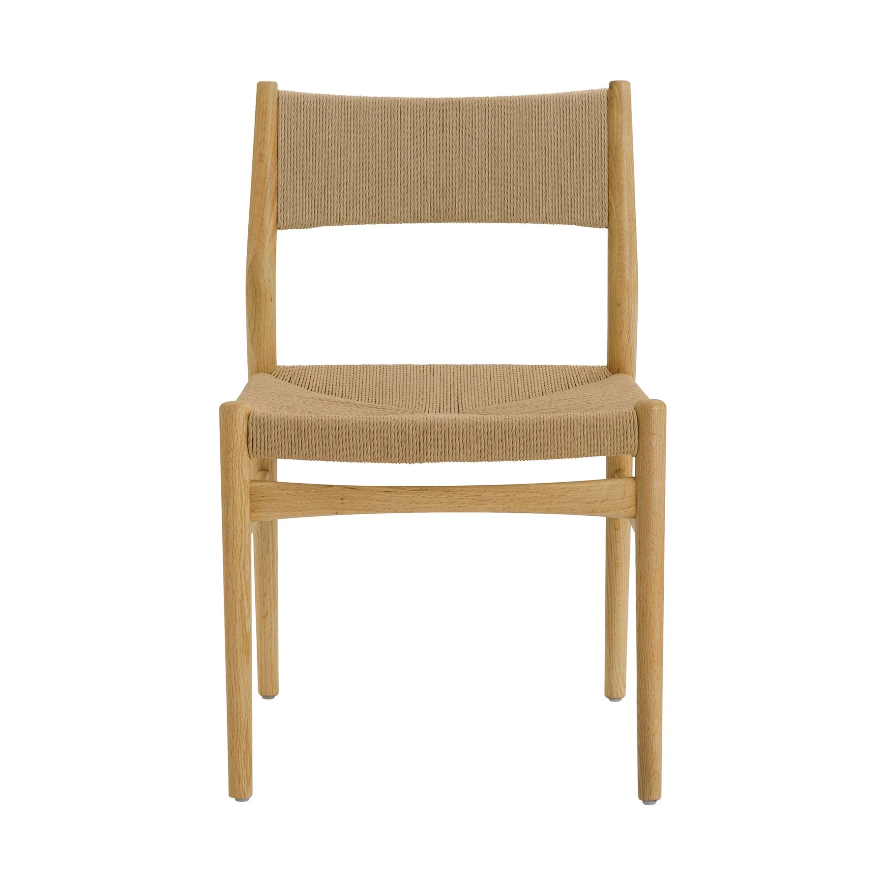 Erie Woven Paper Cord and Oak Wood Dining Chairs - Set of 2 - Image 3