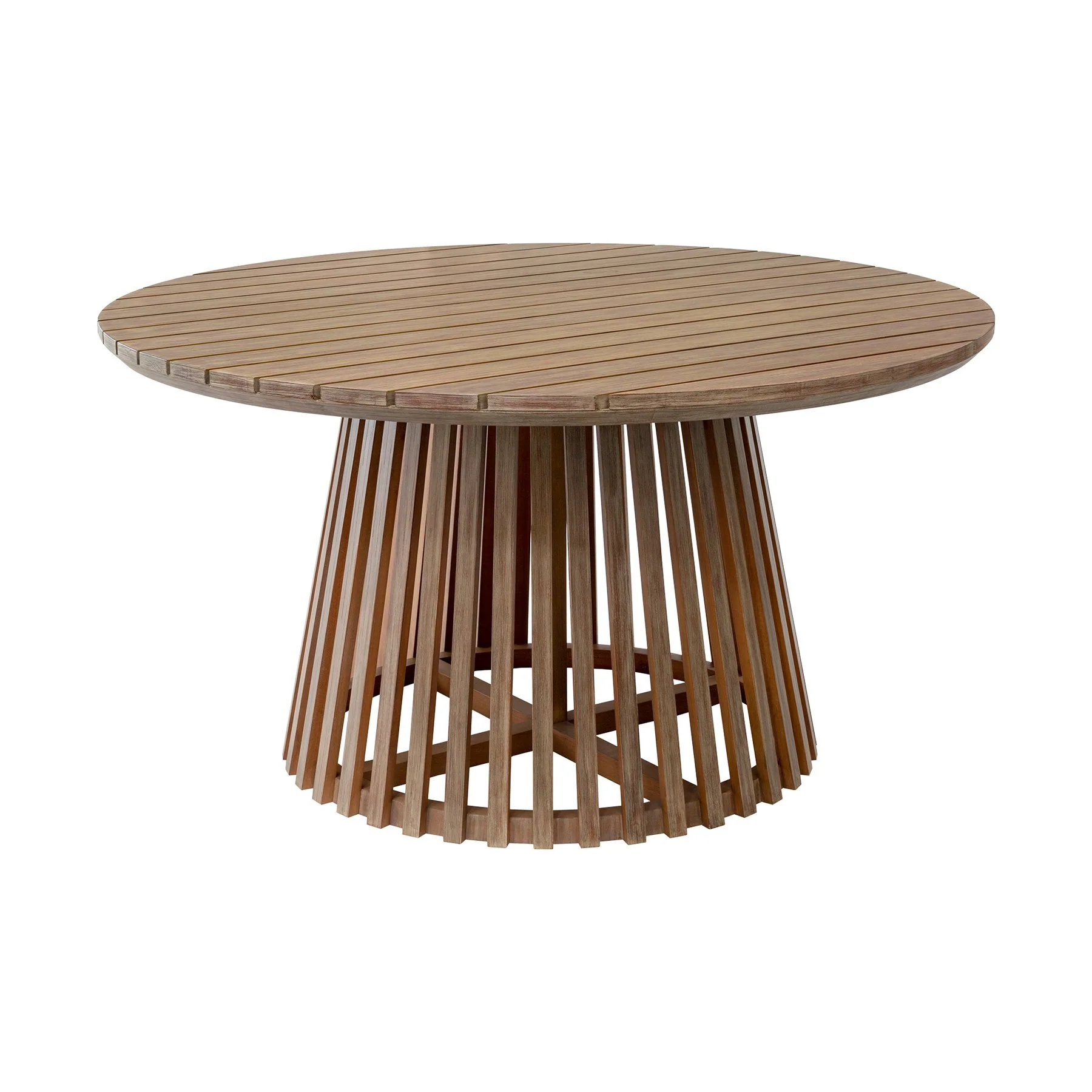Escondido Doris Outdoor Patio 5 Piece Round Dining Set in Eucalyptus Wood and Black Rope - Image 4
